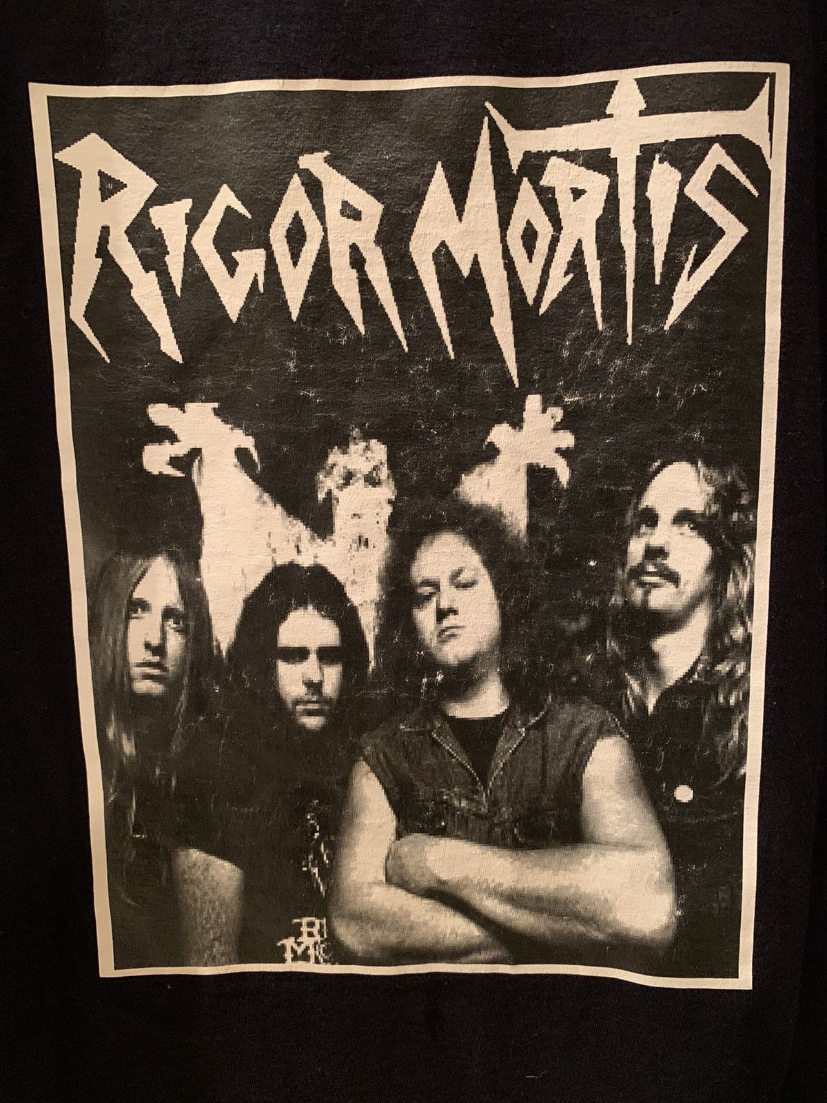 Band Tees × Metallica × Vintage Vintage Blue Skull Flame Shirt Rigor Mortis Metal Band Size US XL / EU 56 / 4 - 4 Thumbnail