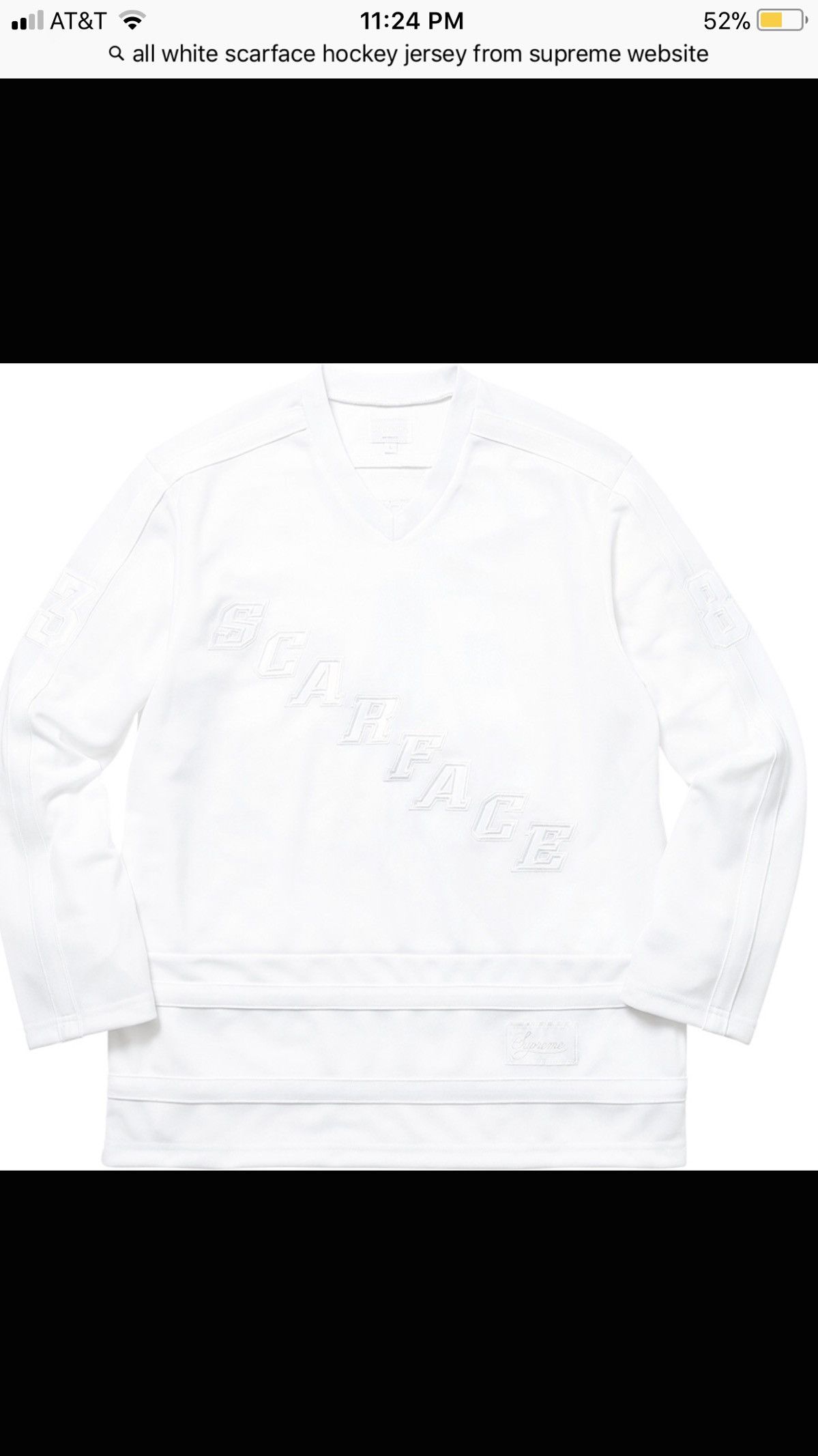 Supreme X Scarface Hockey Jersey All White