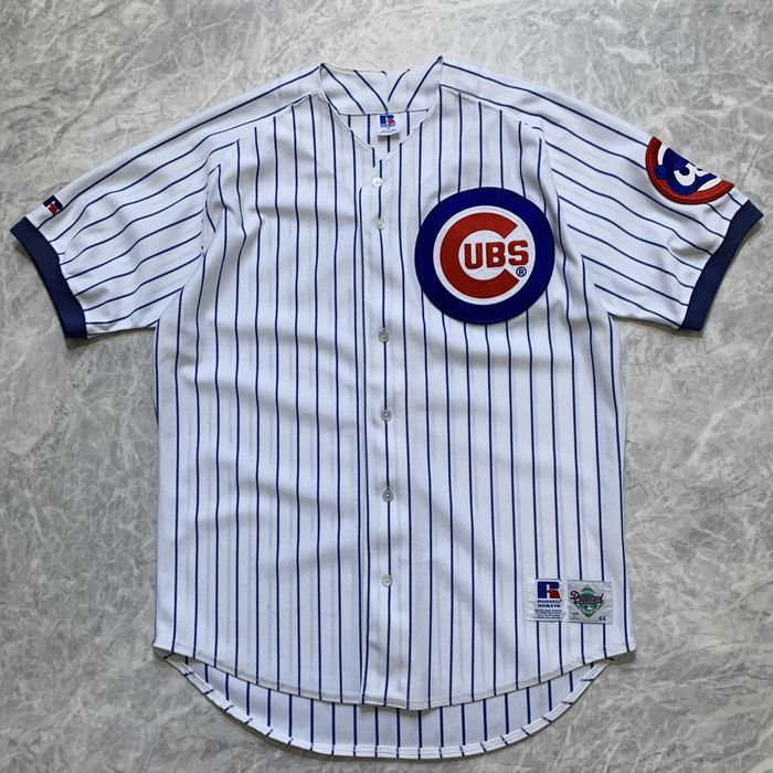 Vintage VTG MLB CHICAGO CUBS RUSSELL PINSTRIPE JERSEY MADE IN USA | Grailed