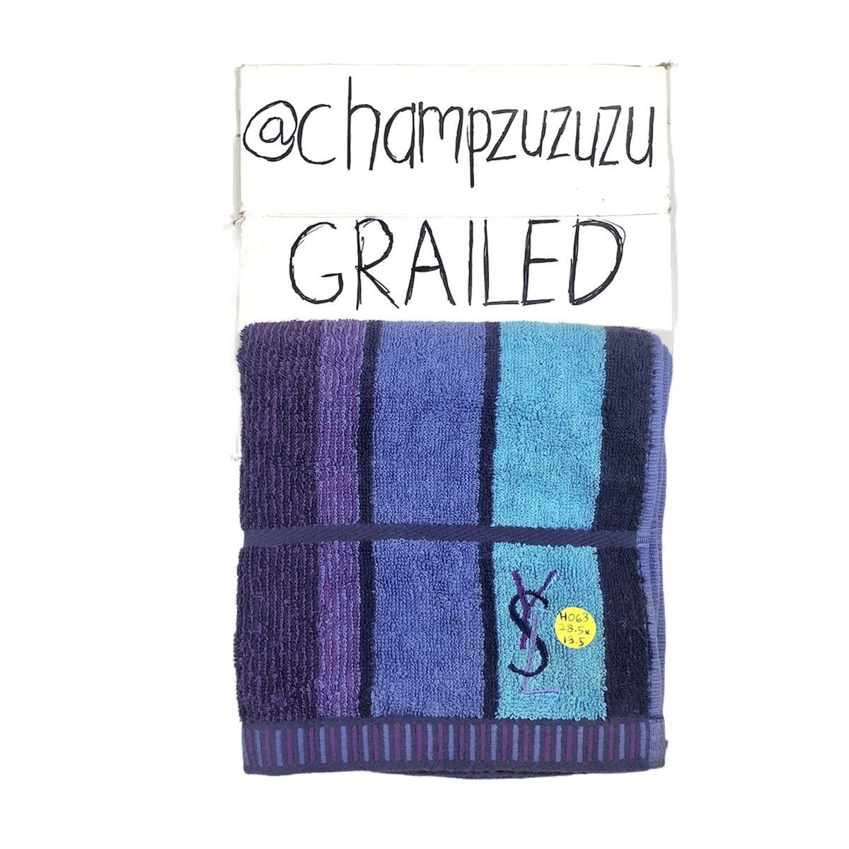 Yves Saint Laurent YSL Yves Saint Laurent Designer Stripe Small Towel Size ONE SIZE - 8 Thumbnail