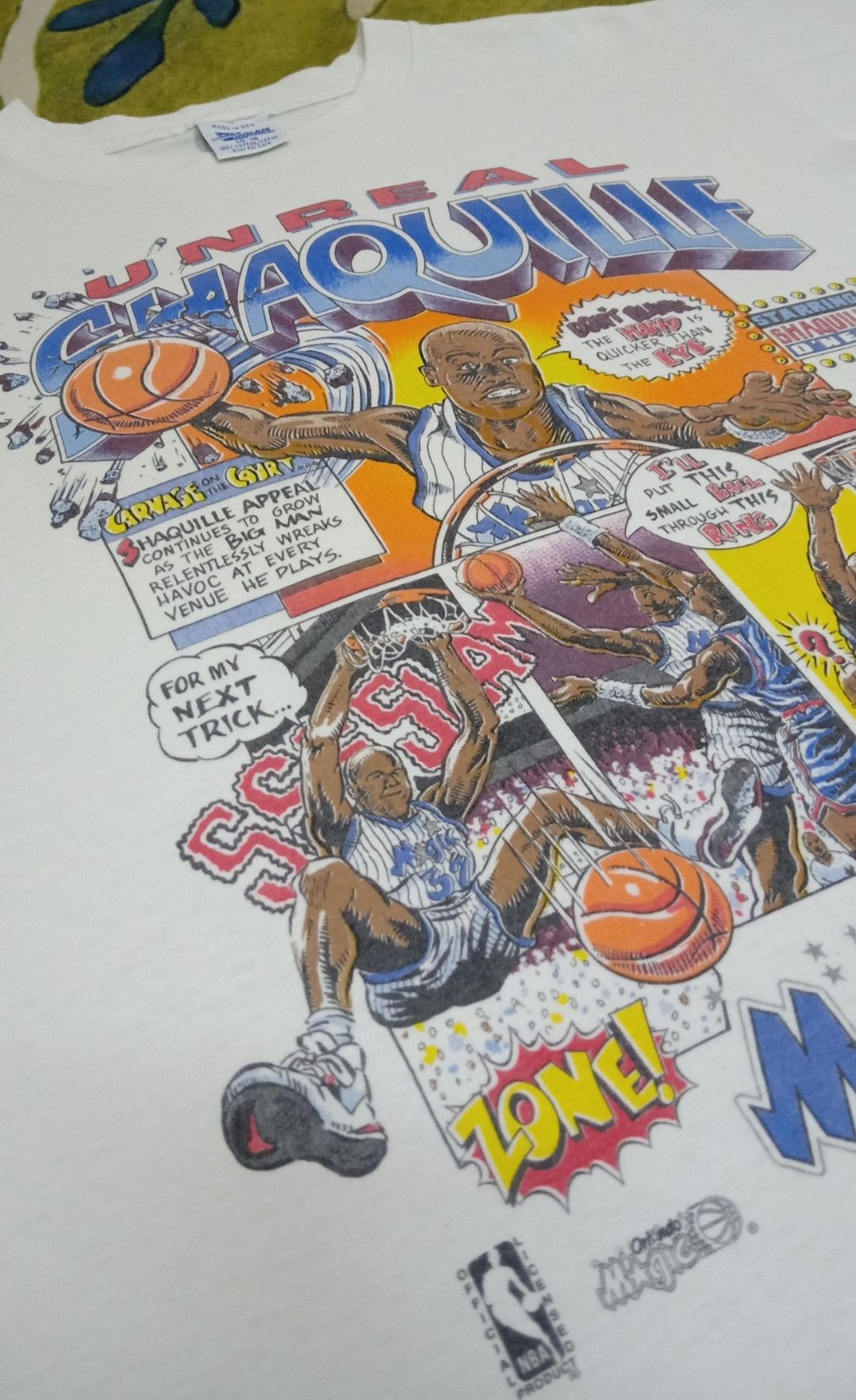 NBA × Salem Sportswear × Vintage Vintage 90s Shaquille O'Neal "Unreal" Orlando Magic T-shirt Size US XS / EU 42 / 0 - 5 Thumbnail