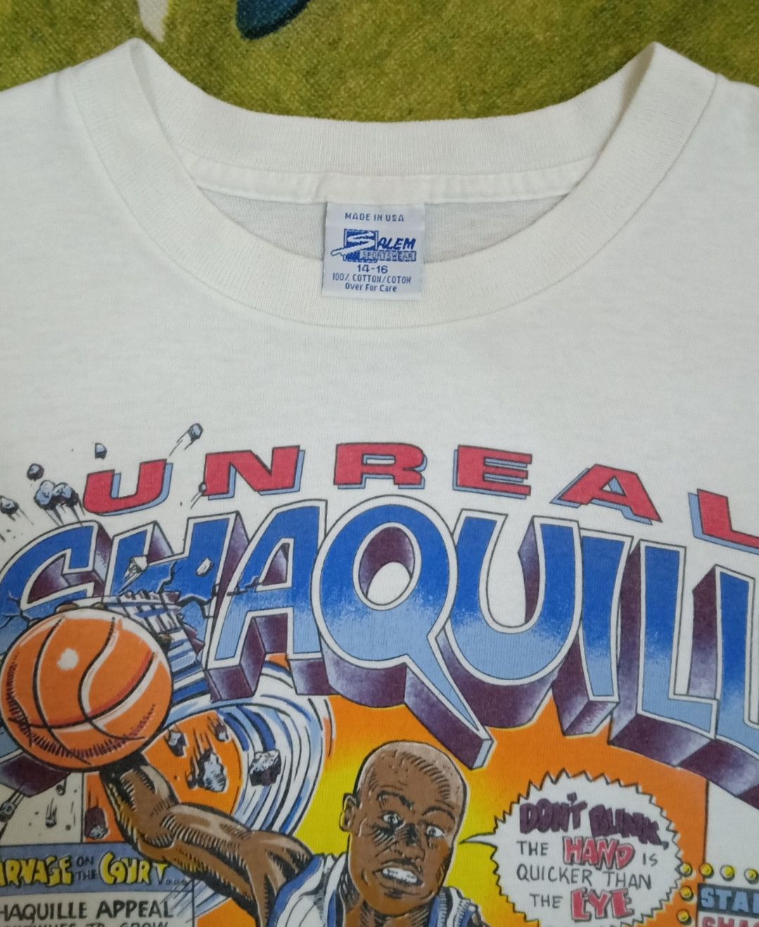 NBA × Salem Sportswear × Vintage Vintage 90s Shaquille O'Neal "Unreal" Orlando Magic T-shirt Size US XS / EU 42 / 0 - 12 Thumbnail