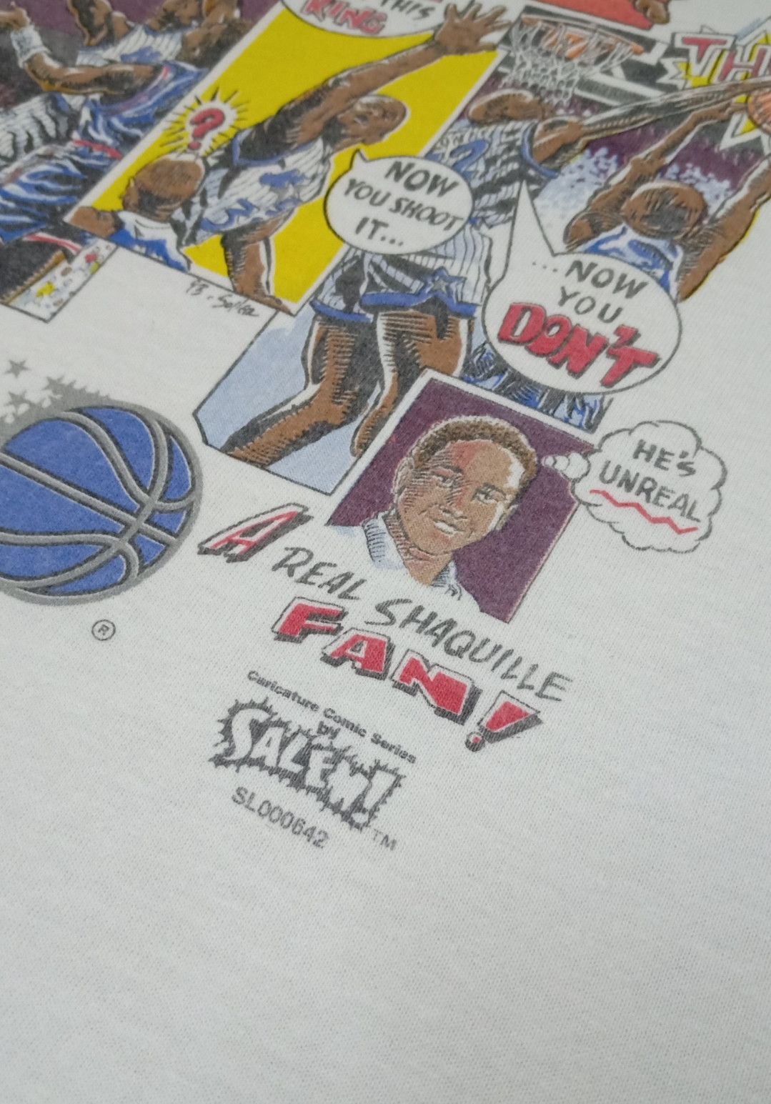 NBA × Salem Sportswear × Vintage Vintage 90s Shaquille O'Neal "Unreal" Orlando Magic T-shirt Size US XS / EU 42 / 0 - 10 Thumbnail