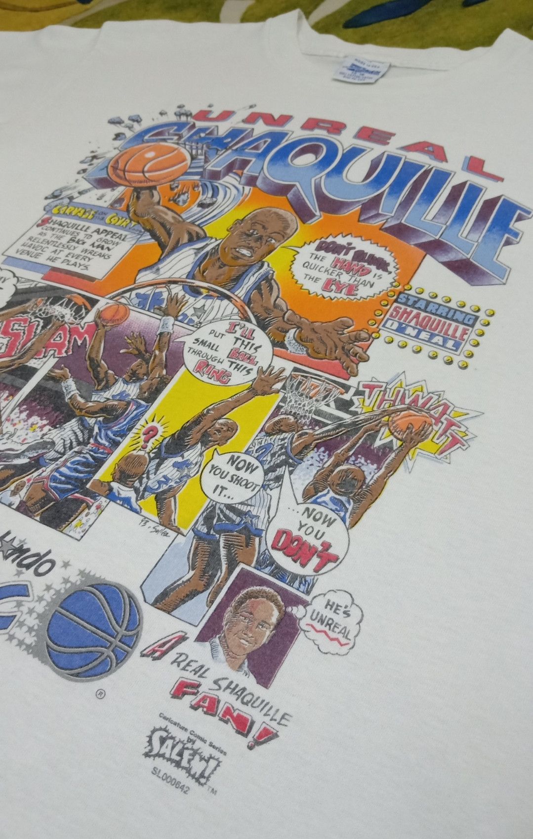 NBA × Salem Sportswear × Vintage Vintage 90s Shaquille O'Neal "Unreal" Orlando Magic T-shirt Size US XS / EU 42 / 0 - 6 Thumbnail