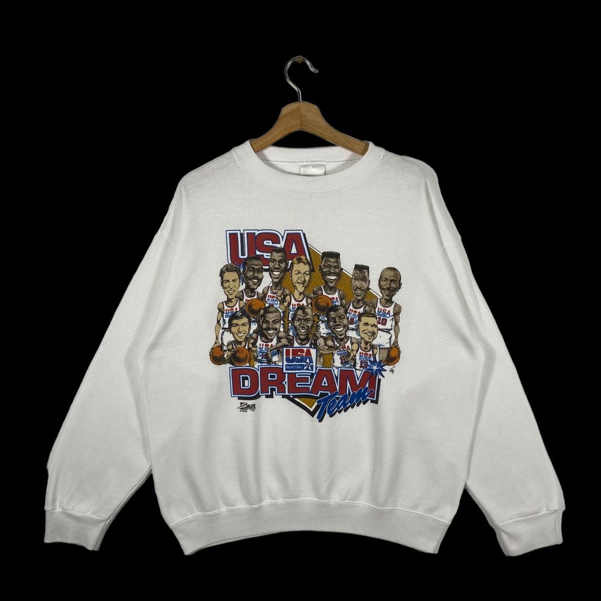Vintage 90s Basketball Dream Team Sweatshirt L Size