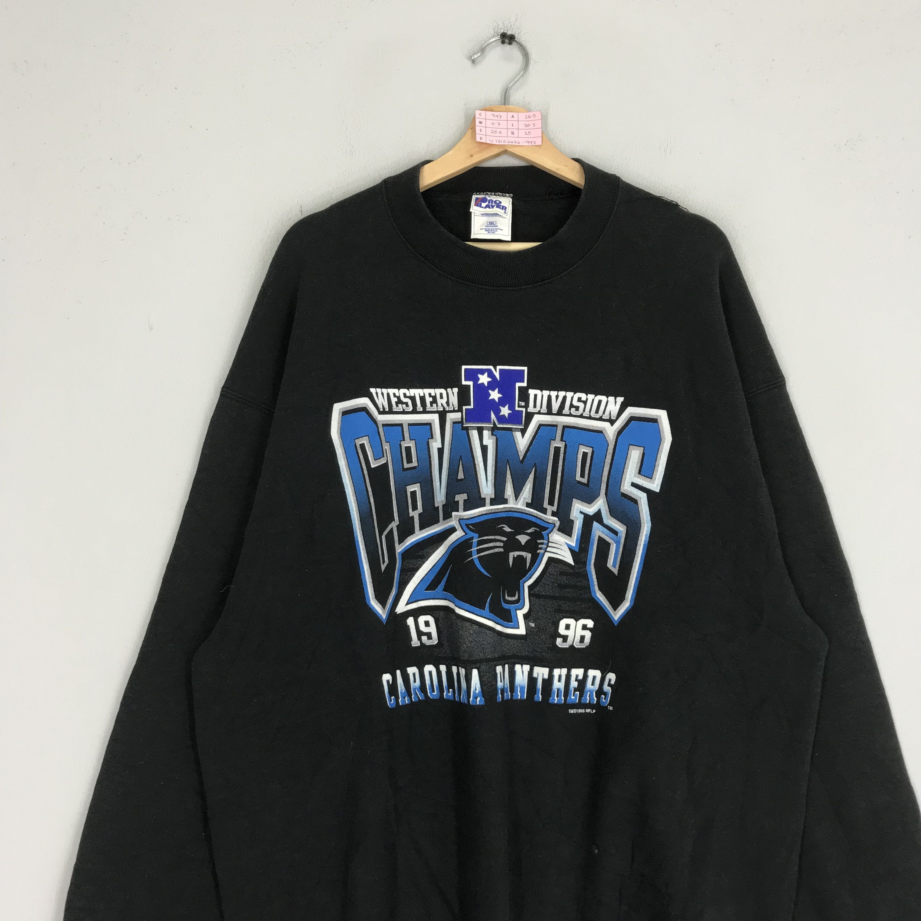 NFL Vintage 90's Carolina Panthers Sportswear NFL Big Logo Size US XXL / EU 58 / 5 - 3 Thumbnail