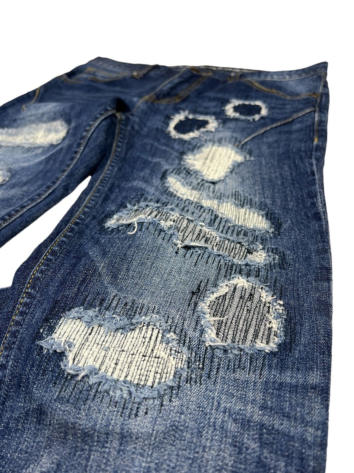 Number (N)ine Number (N)ine x Nano Universe Distress Denim Size US 32 / EU 48 - 10 Thumbnail