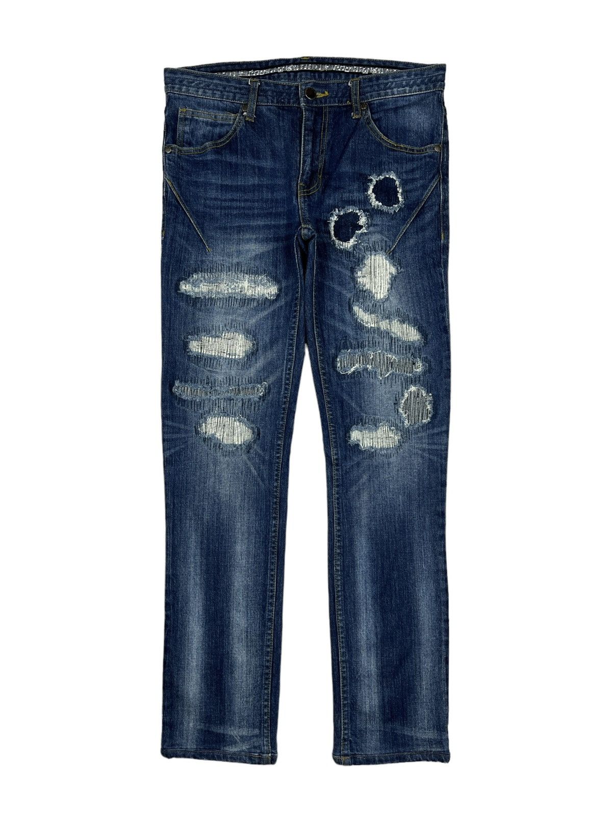 Number (N)ine Number (N)ine x Nano Universe Distress Denim Size US 32 / EU 48 - 1 Thumbnail