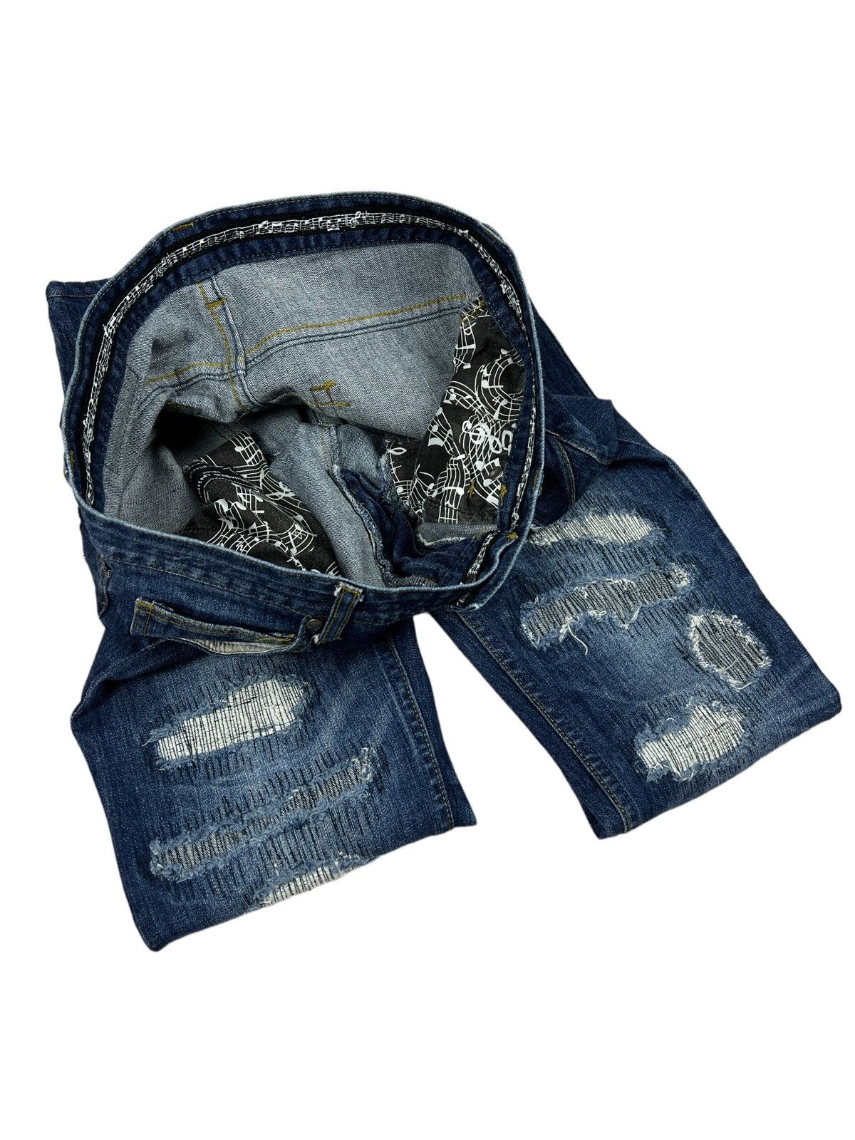 Number (N)ine Number (N)ine x Nano Universe Distress Denim Size US 32 / EU 48 - 11 Thumbnail