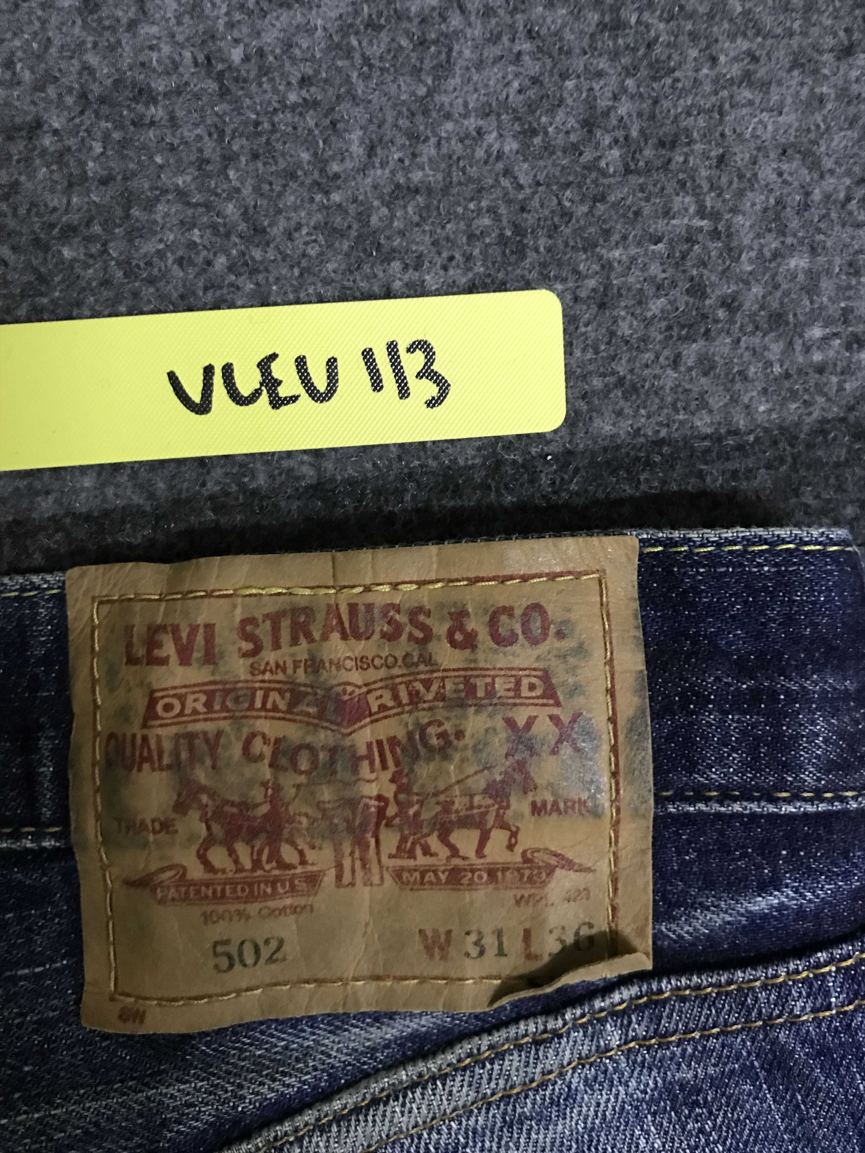 Levi's Vintage Clothing × Vintage VLEV113-RedLine Big E LEVIS 502 Distressed Jeans Size US 31 - 21 Thumbnail
