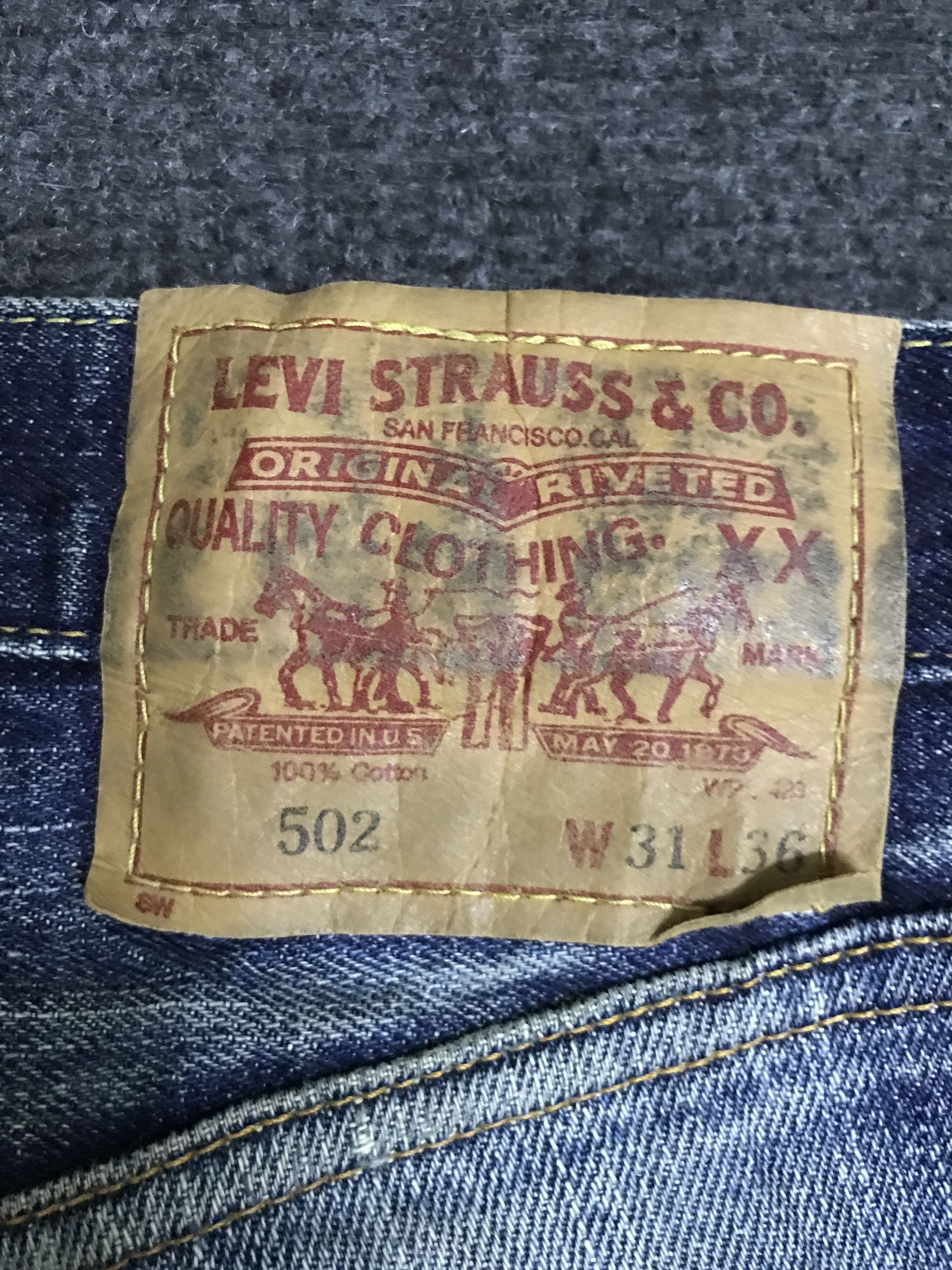 Levi's Vintage Clothing × Vintage VLEV113-RedLine Big E LEVIS 502 Distressed Jeans Size US 31 - 19 Thumbnail
