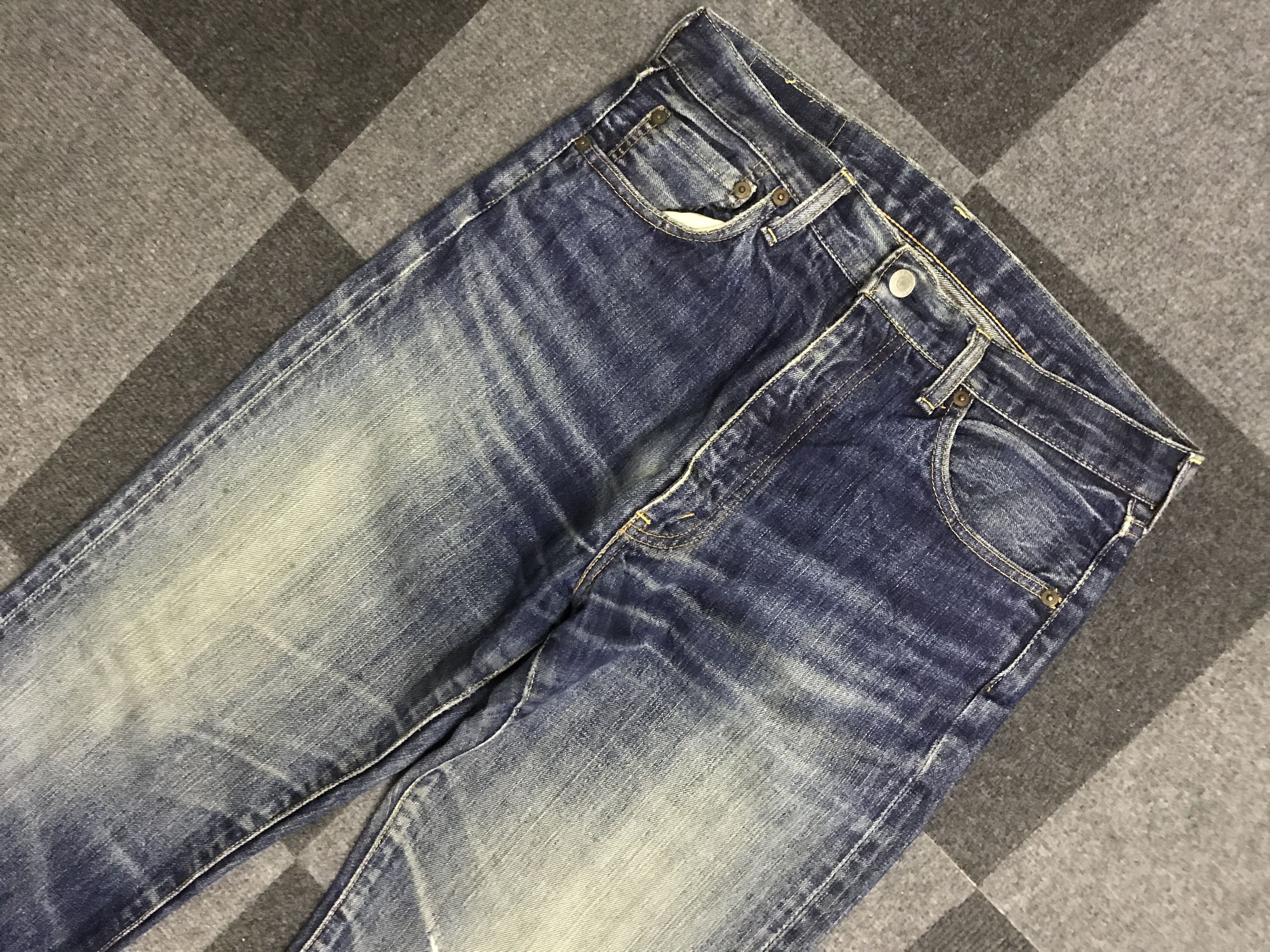 Levi's Vintage Clothing × Vintage VLEV113-RedLine Big E LEVIS 502 Distressed Jeans Size US 31 - 2 Thumbnail
