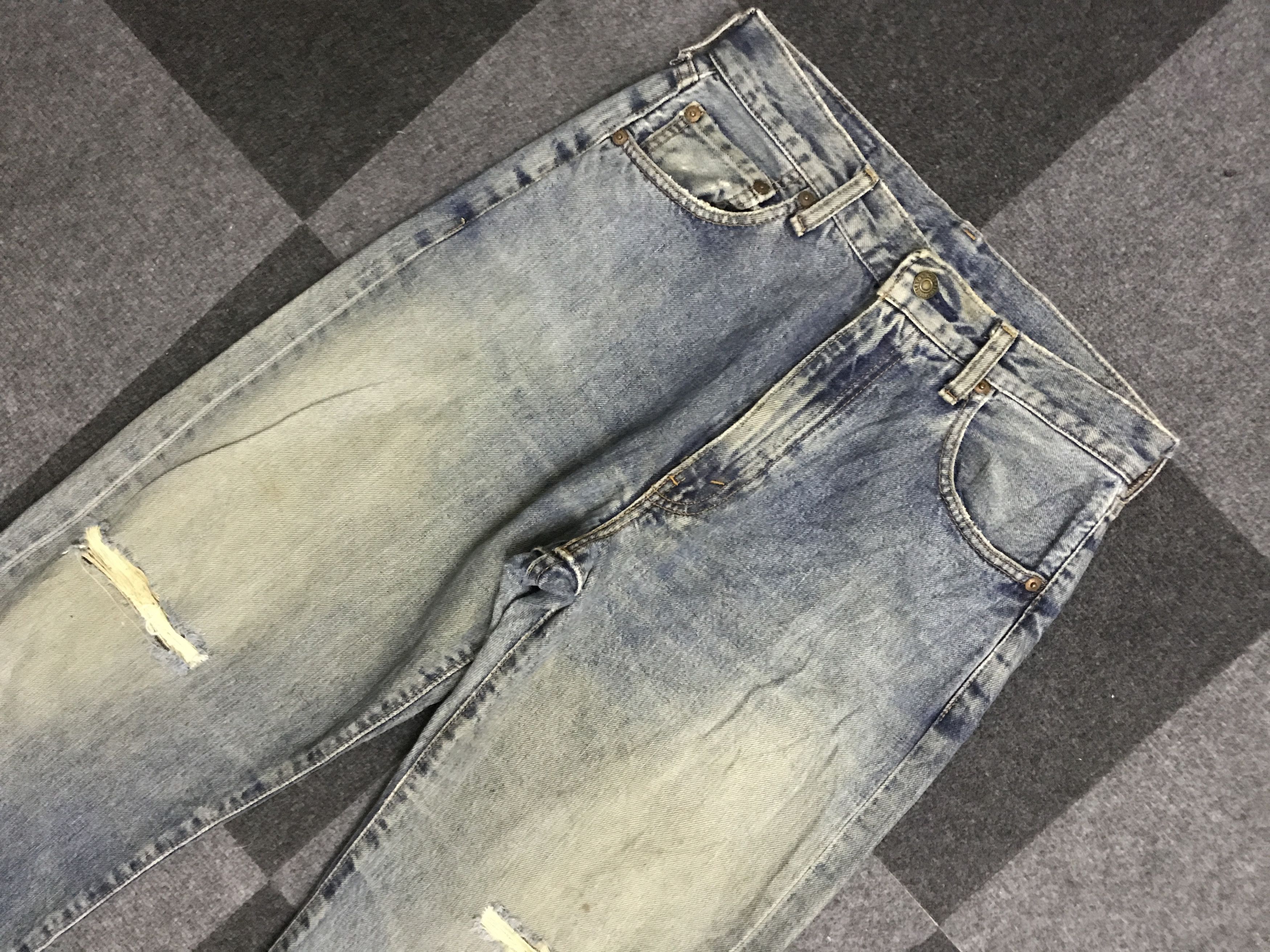 Levi's VLEV114-RedLine Selvedge Big E LEVIS 551ZXX Distressed Jeans Size US 29 - 2 Thumbnail