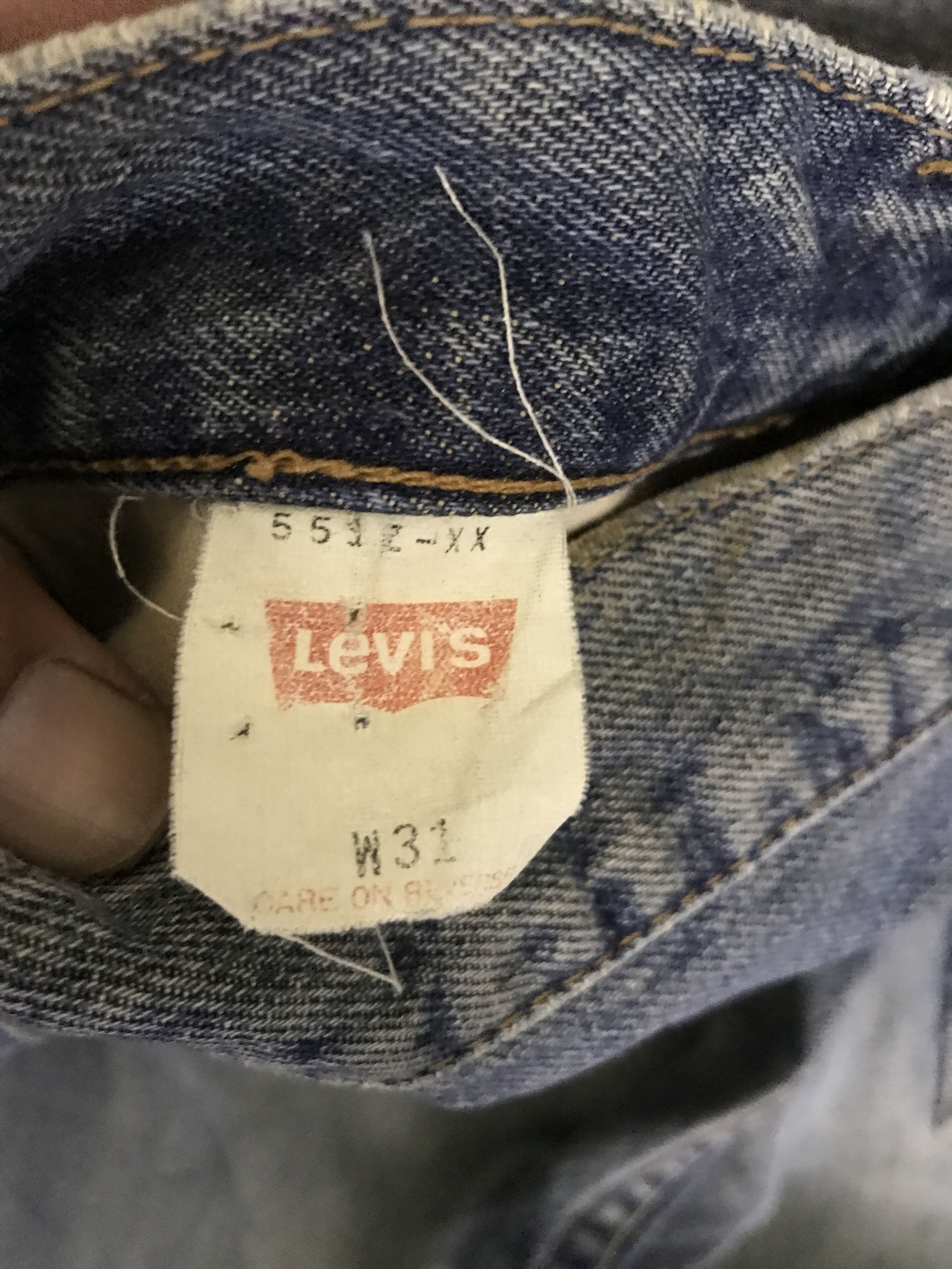 Levi's VLEV114-RedLine Selvedge Big E LEVIS 551ZXX Distressed Jeans Size US 29 - 19 Thumbnail