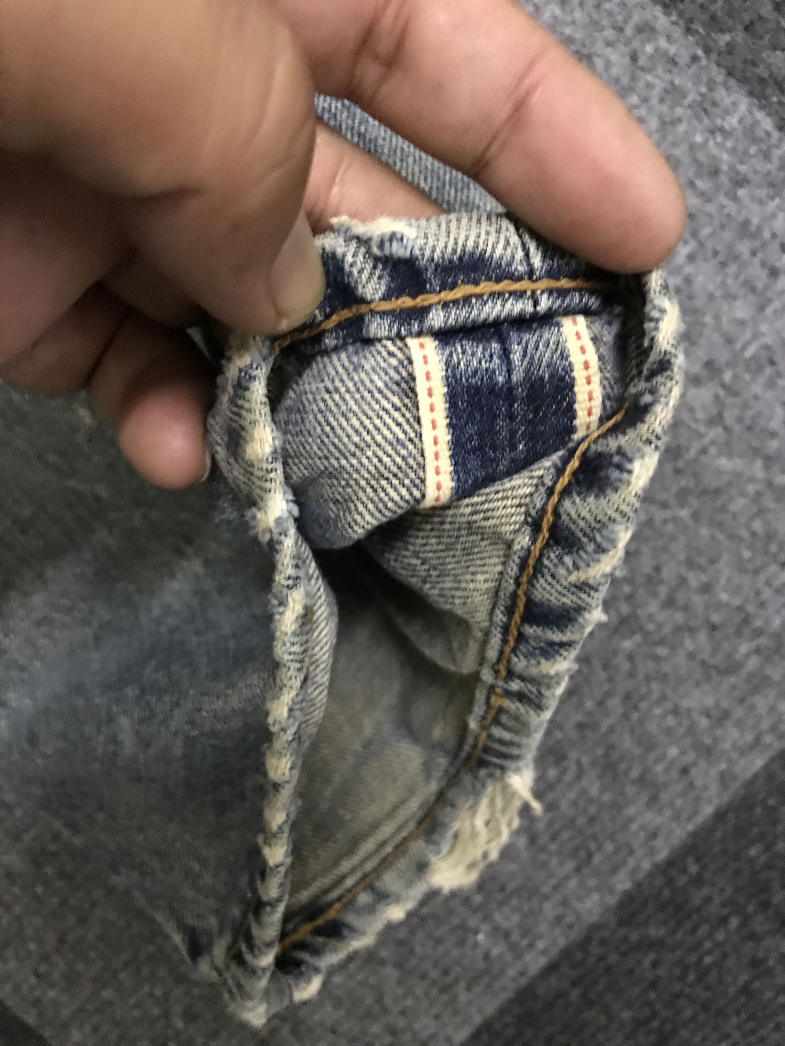 Levi's VLEV114-RedLine Selvedge Big E LEVIS 551ZXX Distressed Jeans Size US 29 - 8 Thumbnail