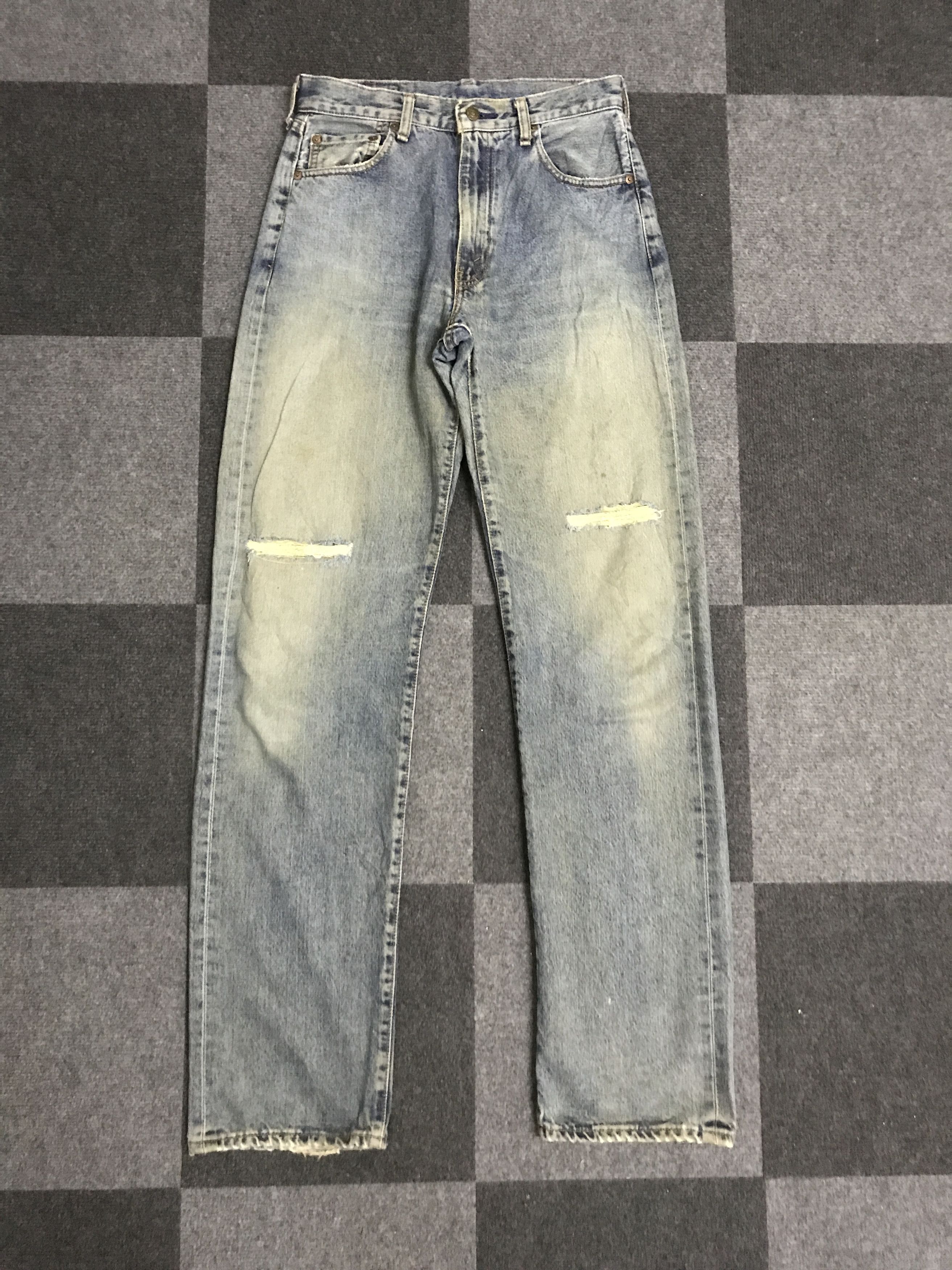 Levi's VLEV114-RedLine Selvedge Big E LEVIS 551ZXX Distressed Jeans Size US 29 - 1 Thumbnail