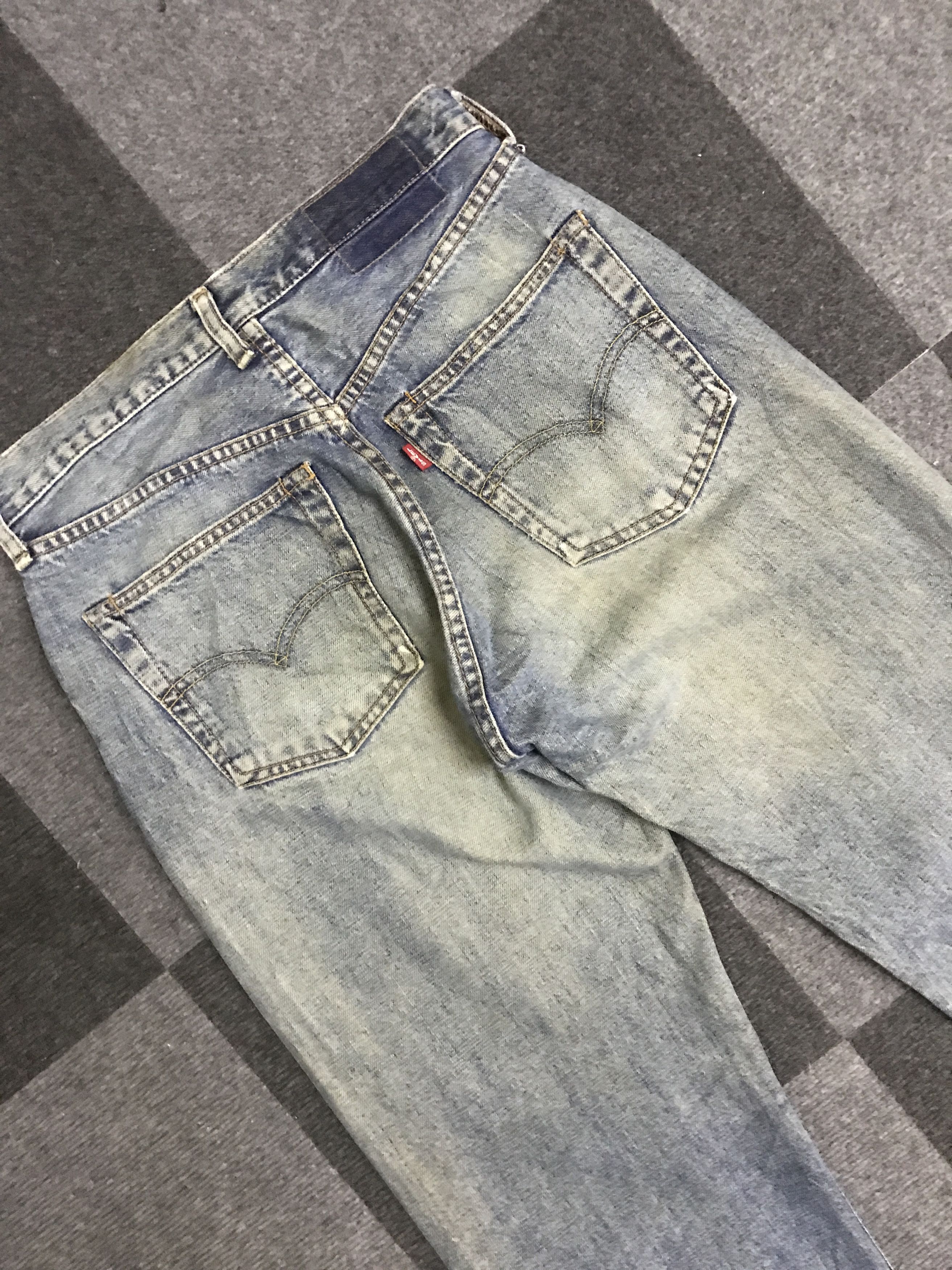 Levi's VLEV114-RedLine Selvedge Big E LEVIS 551ZXX Distressed Jeans Size US 29 - 12 Thumbnail