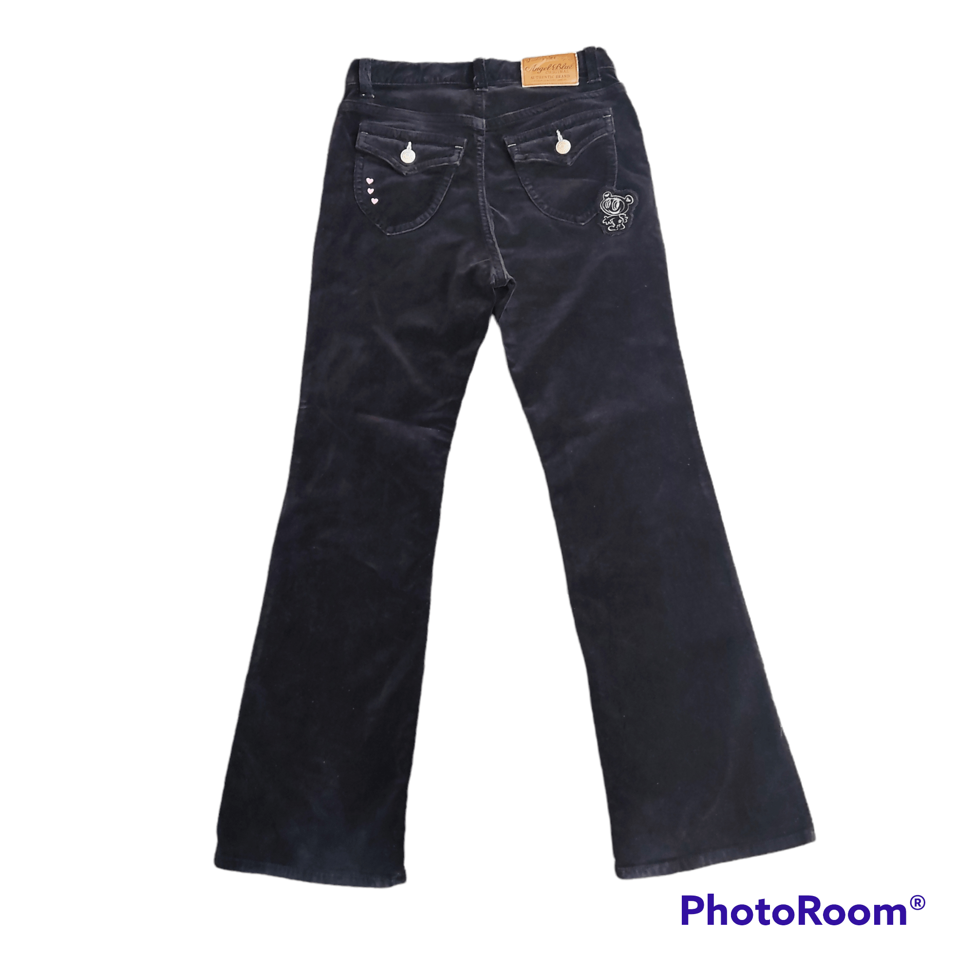 Hysteric Glamour Vintage 90s Angel Blue Velvet Flare Jeans Size 28" / US 6 / IT 42 - 2 Thumbnail
