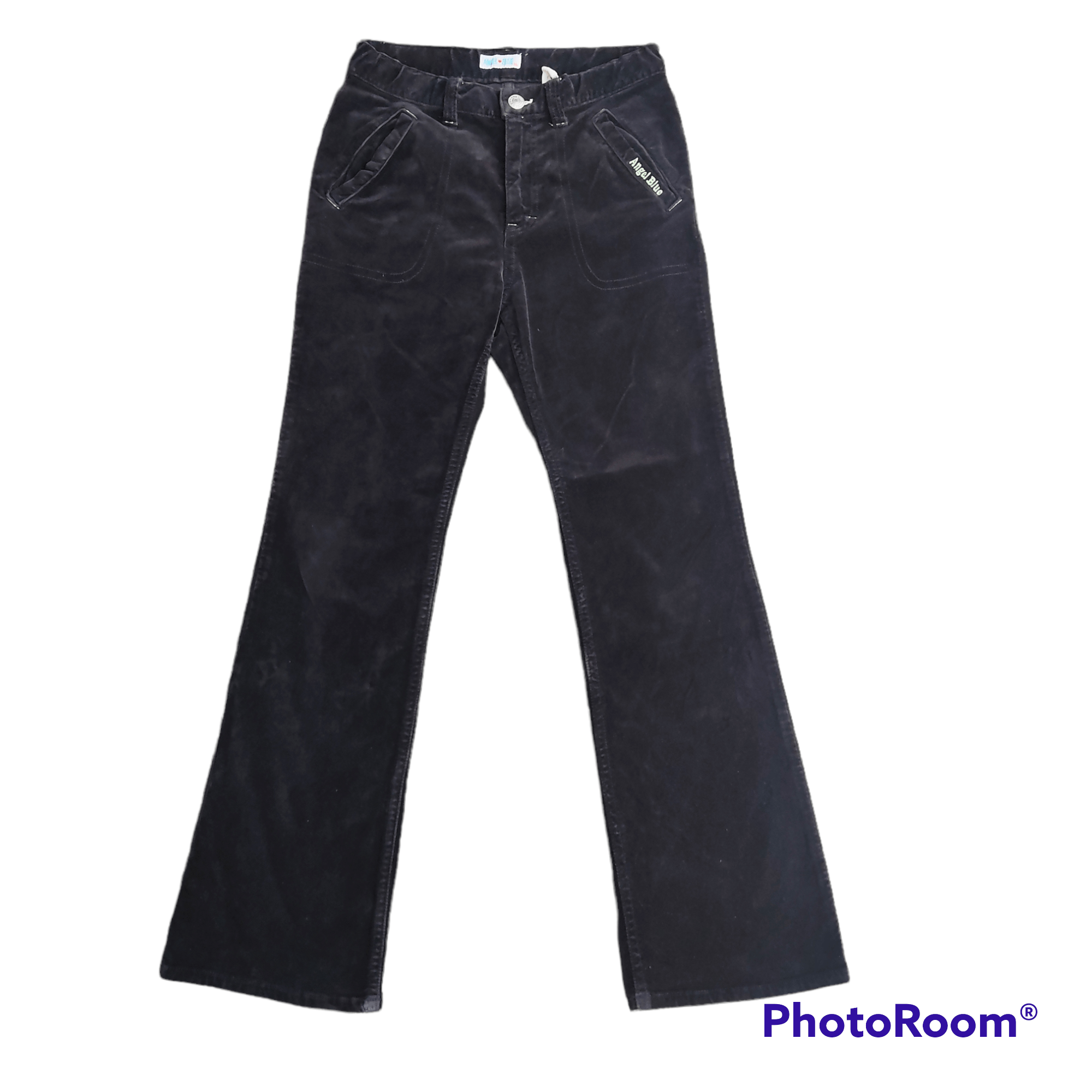 Hysteric Glamour Vintage 90s Angel Blue Velvet Flare Jeans Size 28" / US 6 / IT 42 - 1 Thumbnail