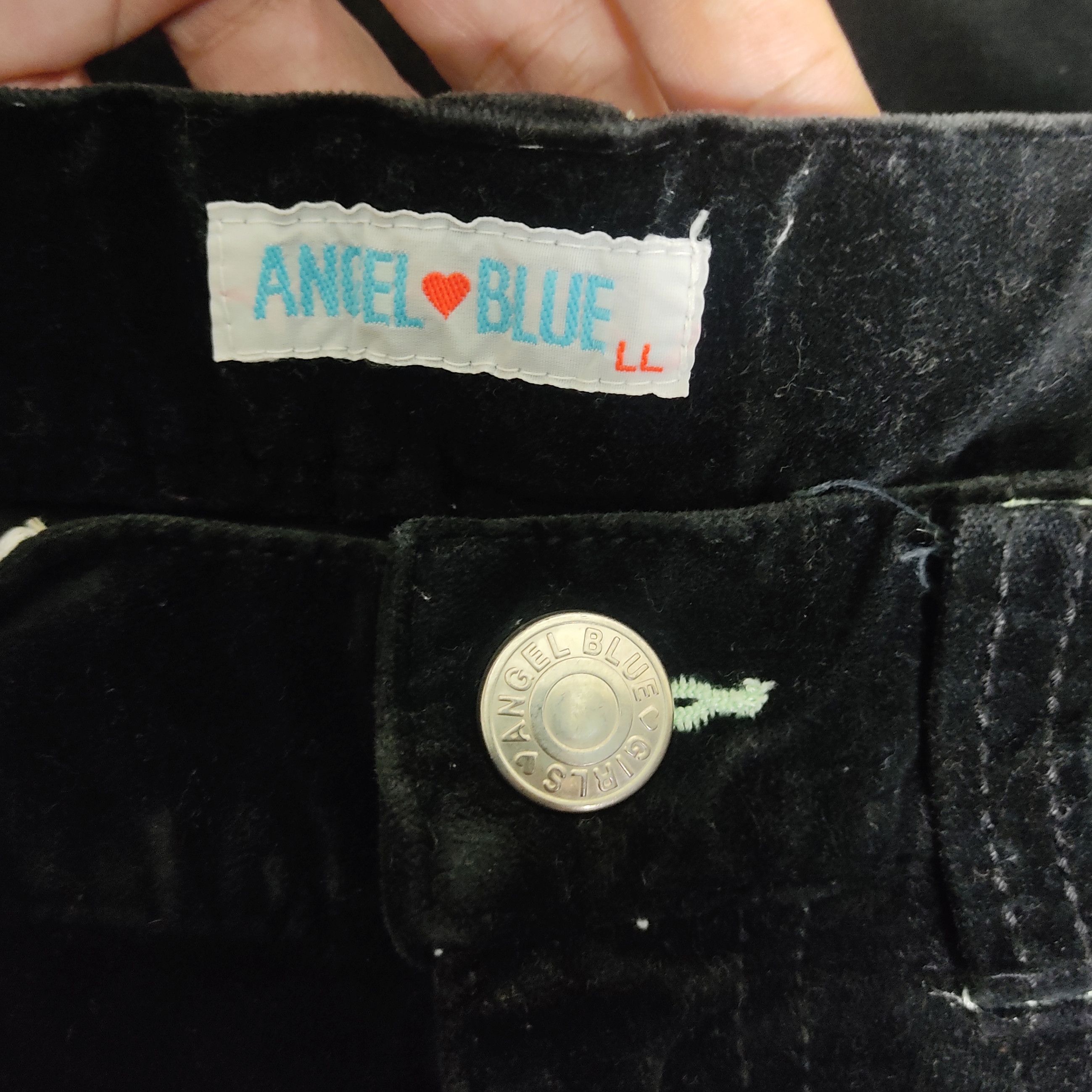 Hysteric Glamour Vintage 90s Angel Blue Velvet Flare Jeans Size 28" / US 6 / IT 42 - 9 Thumbnail
