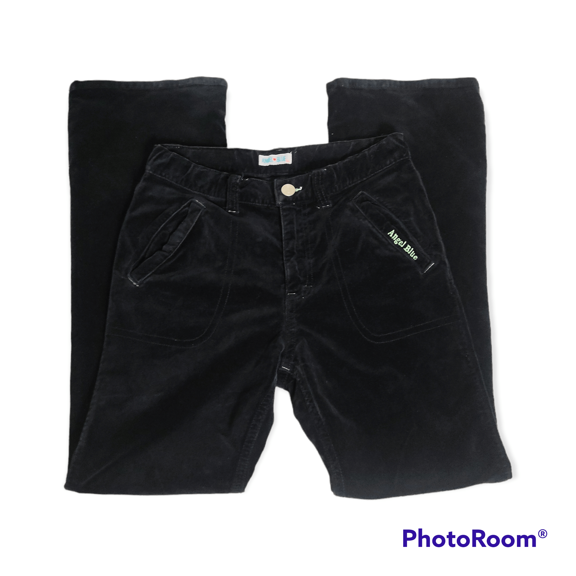 Hysteric Glamour Vintage 90s Angel Blue Velvet Flare Jeans Size 28" / US 6 / IT 42 - 3 Thumbnail