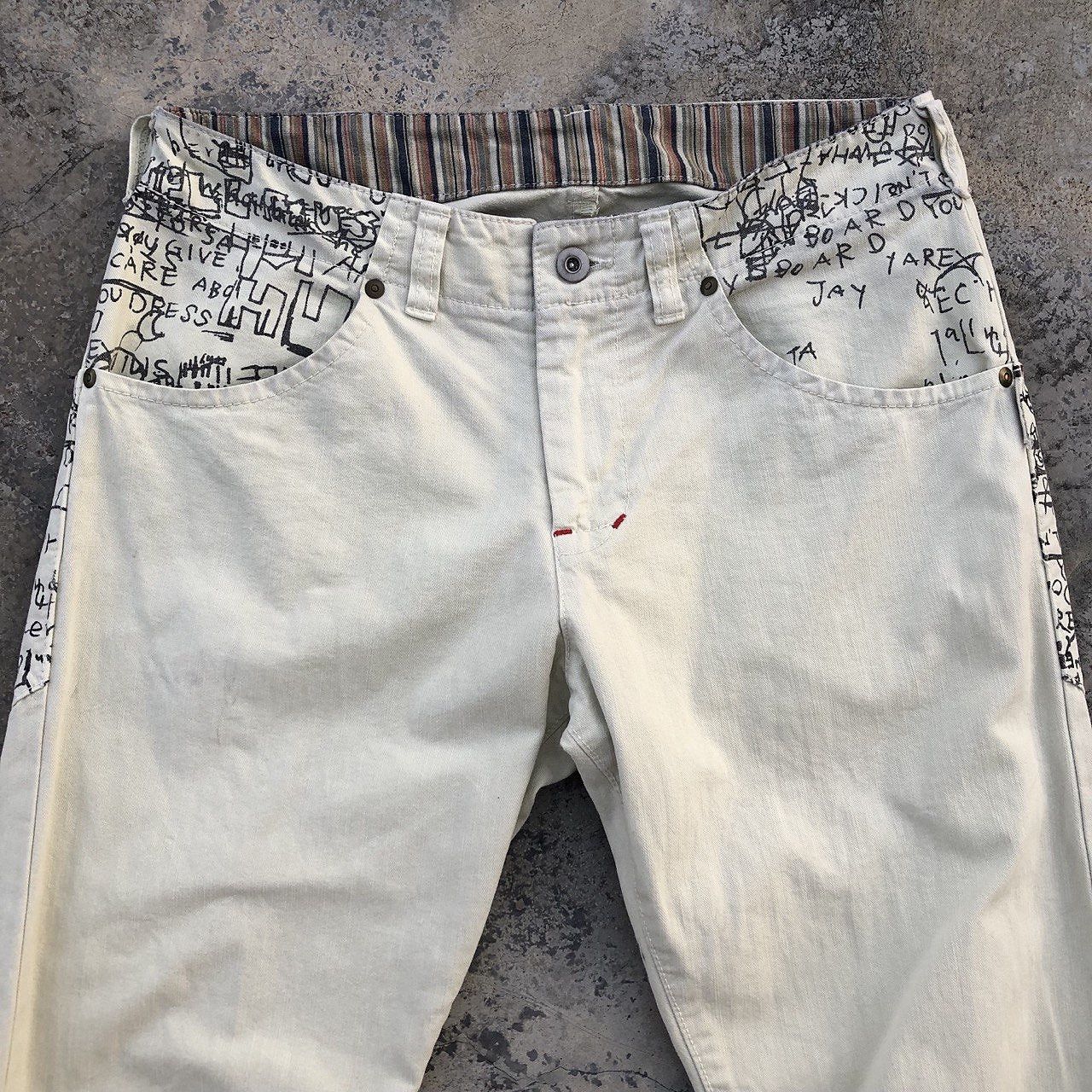 Art Comes First GUELL MUSTARD Graffiti Pants Inspired By Andy Warhol Size US 32 / EU 48 - 4 Thumbnail
