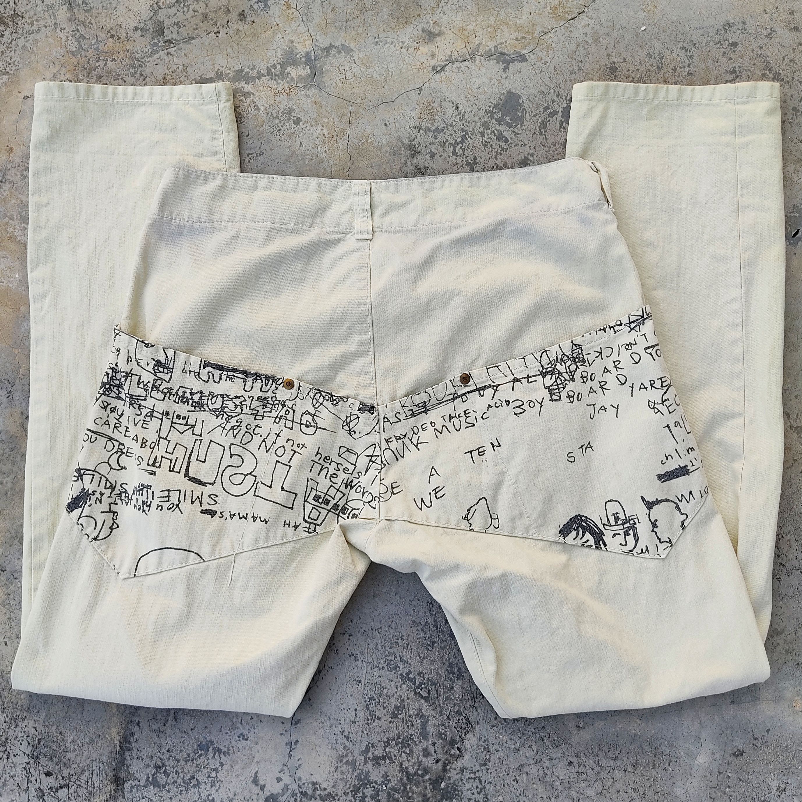 Art Comes First GUELL MUSTARD Graffiti Pants Inspired By Andy Warhol Size US 32 / EU 48 - 2 Thumbnail