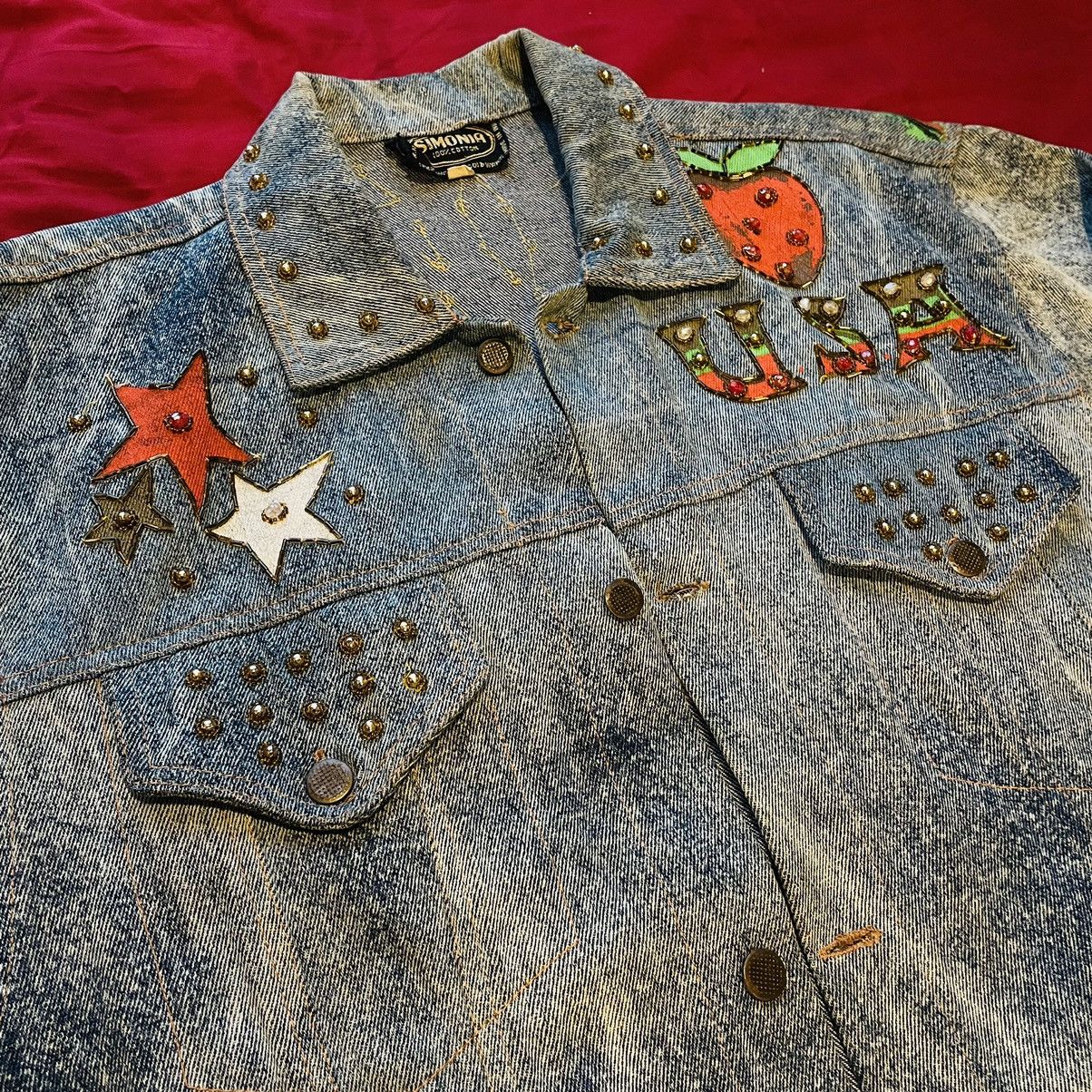 Vintage Vintage Simonia Handmade Sequins Denim Jacket Size US S / EU 44-46 / 1 - 2 Thumbnail