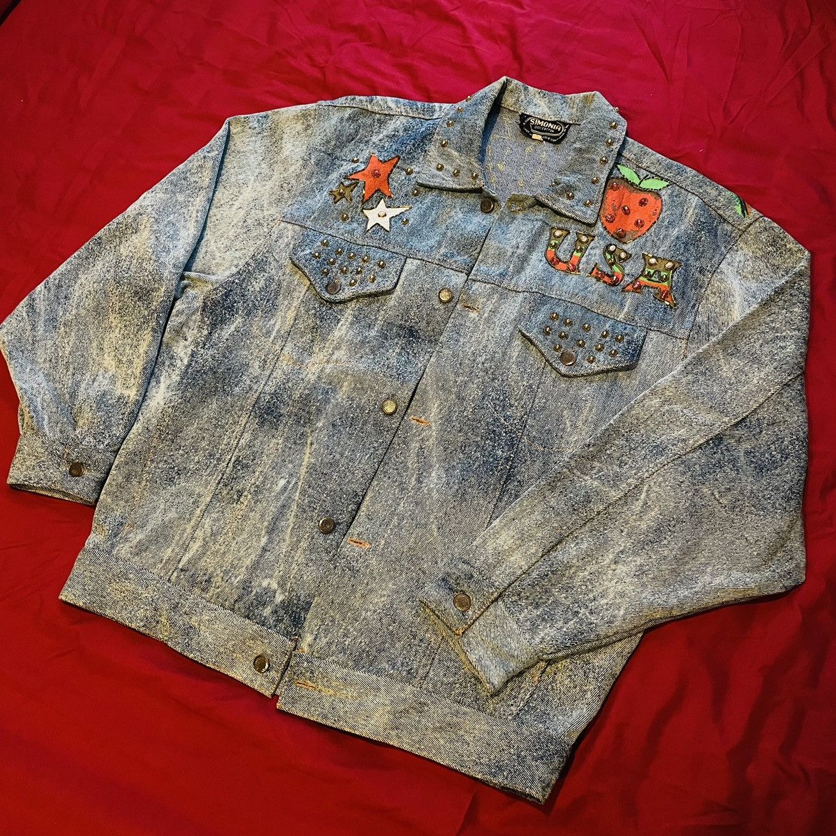 Vintage Vintage Simonia Handmade Sequins Denim Jacket Size US S / EU 44-46 / 1 - 3 Thumbnail