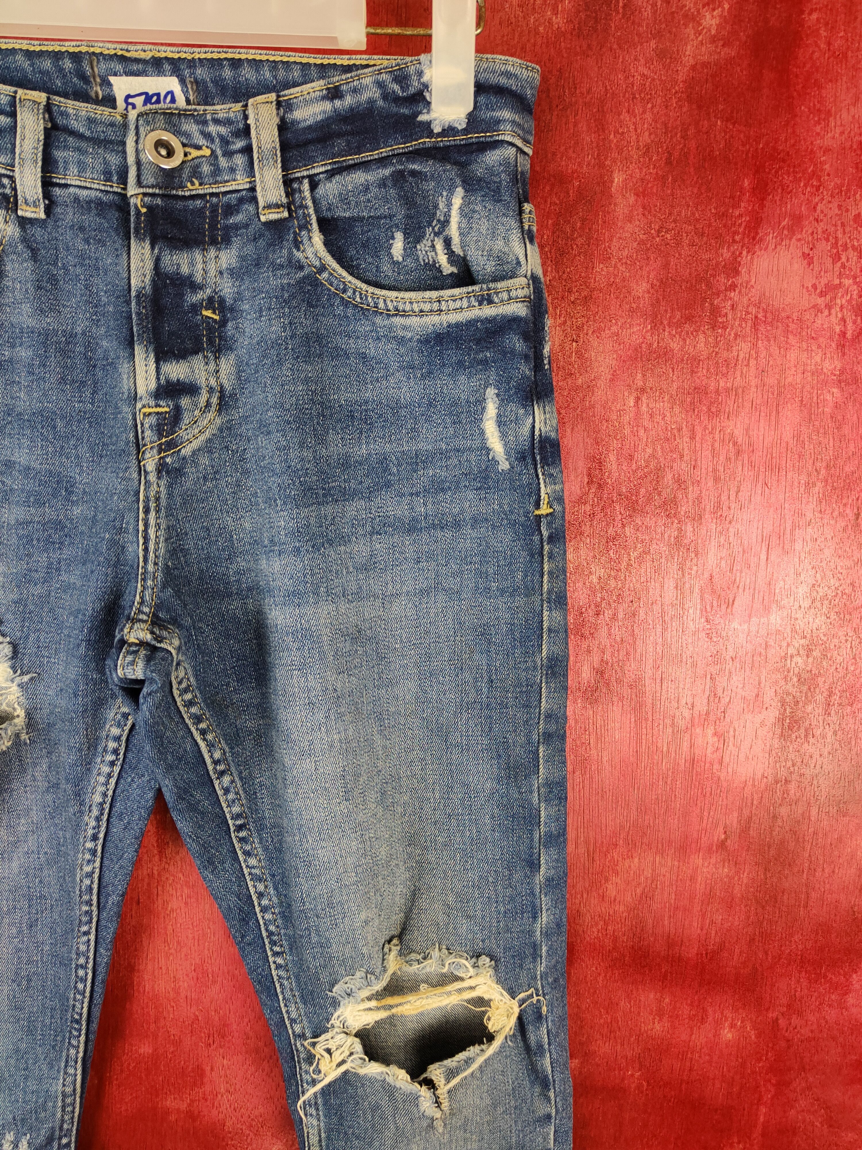 Japanese Brand Inditex ® Blue Ripped Distressed Denim Pants #S514 Size US 27 - 5 Thumbnail