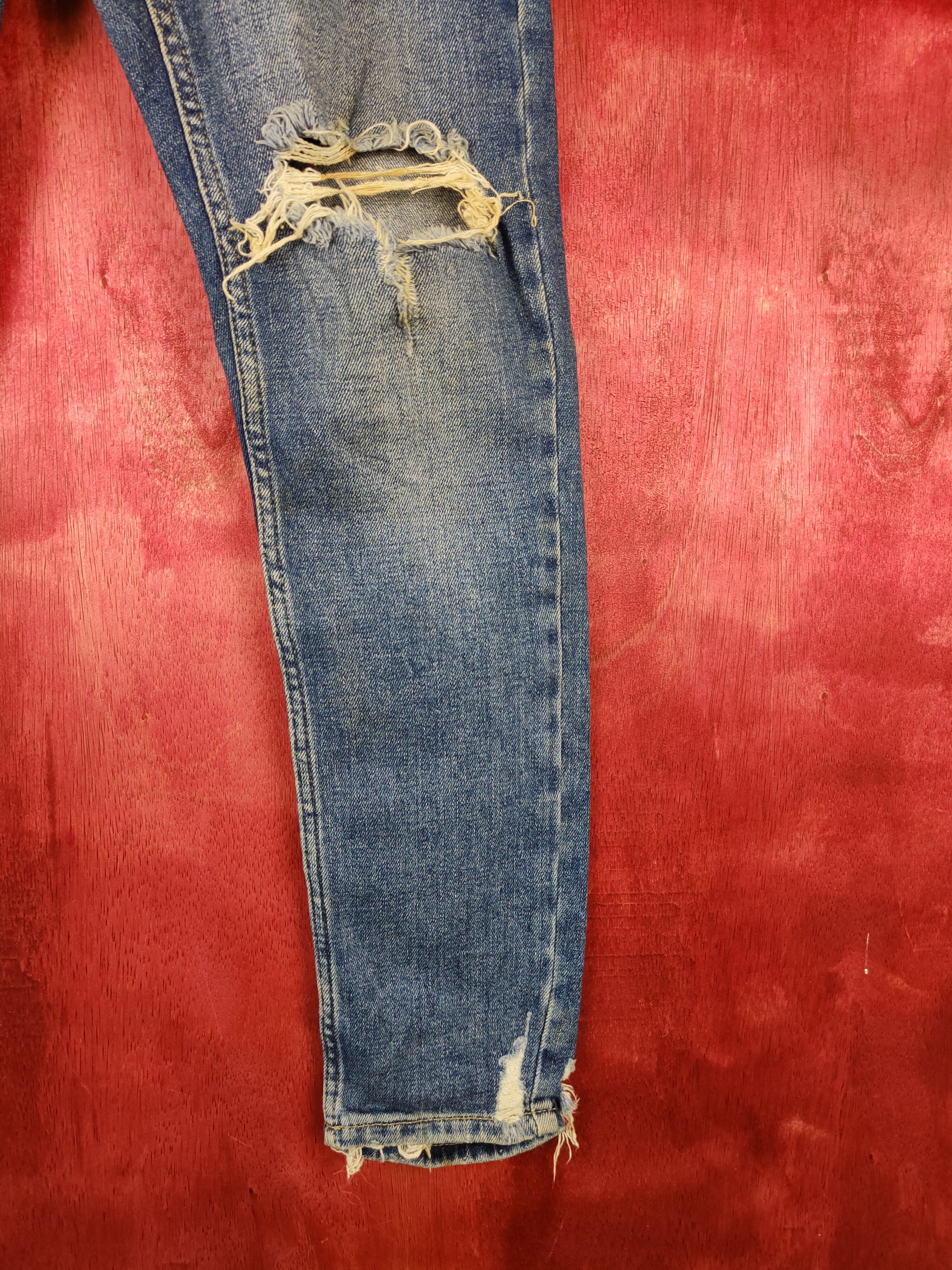 Japanese Brand Inditex ® Blue Ripped Distressed Denim Pants #S514 Size US 27 - 6 Thumbnail
