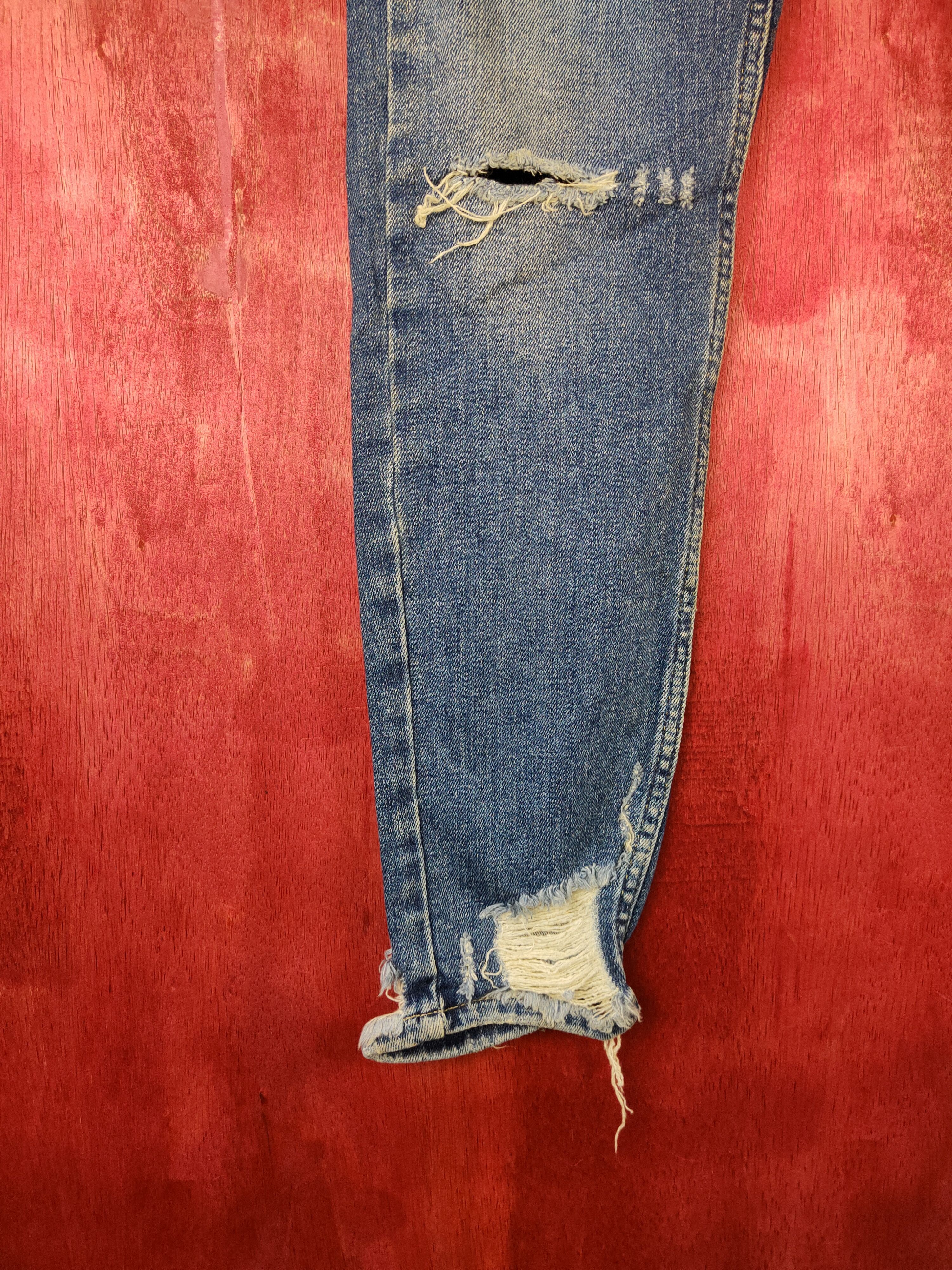 Japanese Brand Inditex ® Blue Ripped Distressed Denim Pants #S514 Size US 27 - 4 Thumbnail