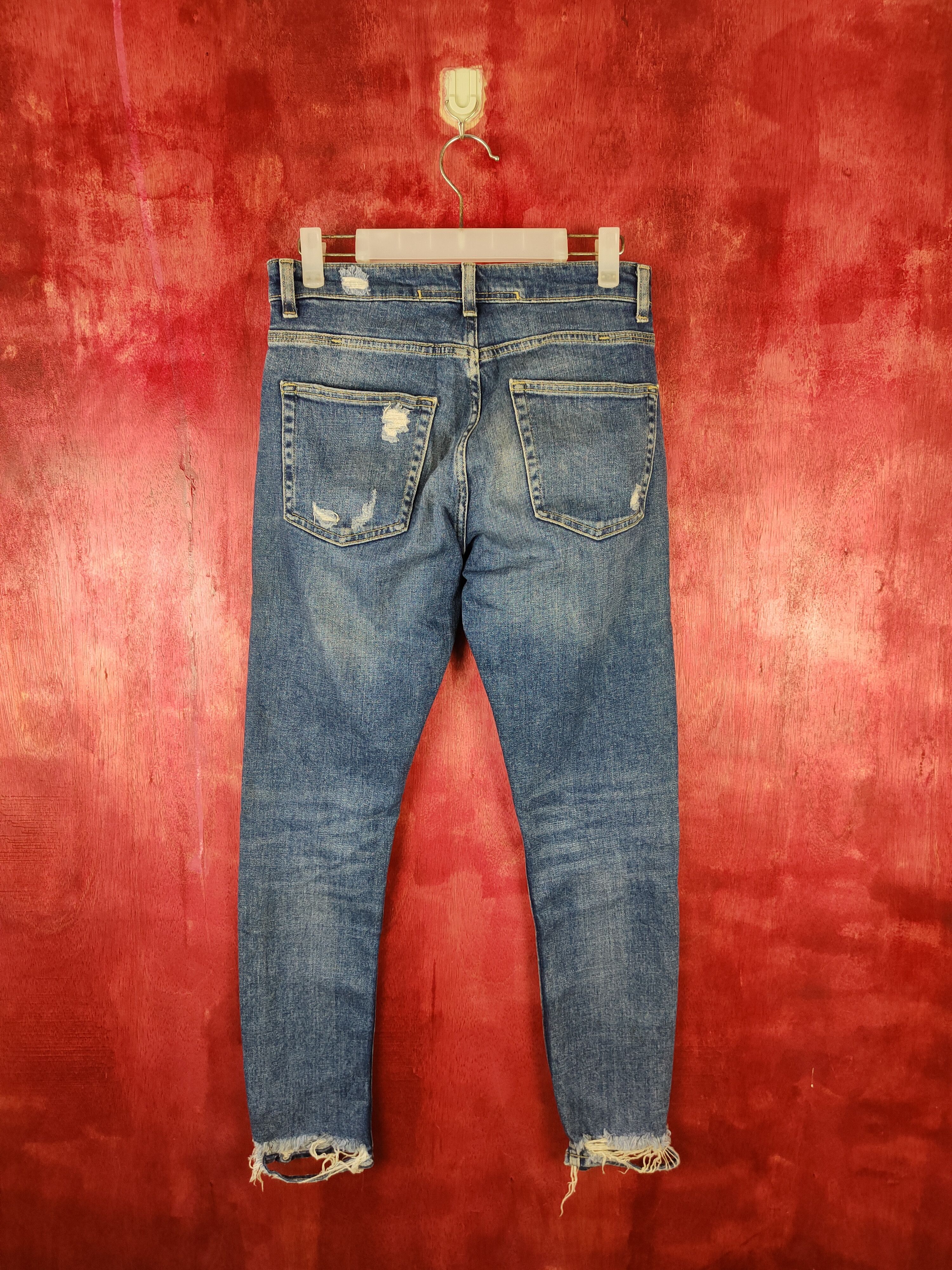 Japanese Brand Inditex ® Blue Ripped Distressed Denim Pants #S514 Size US 27 - 7 Thumbnail