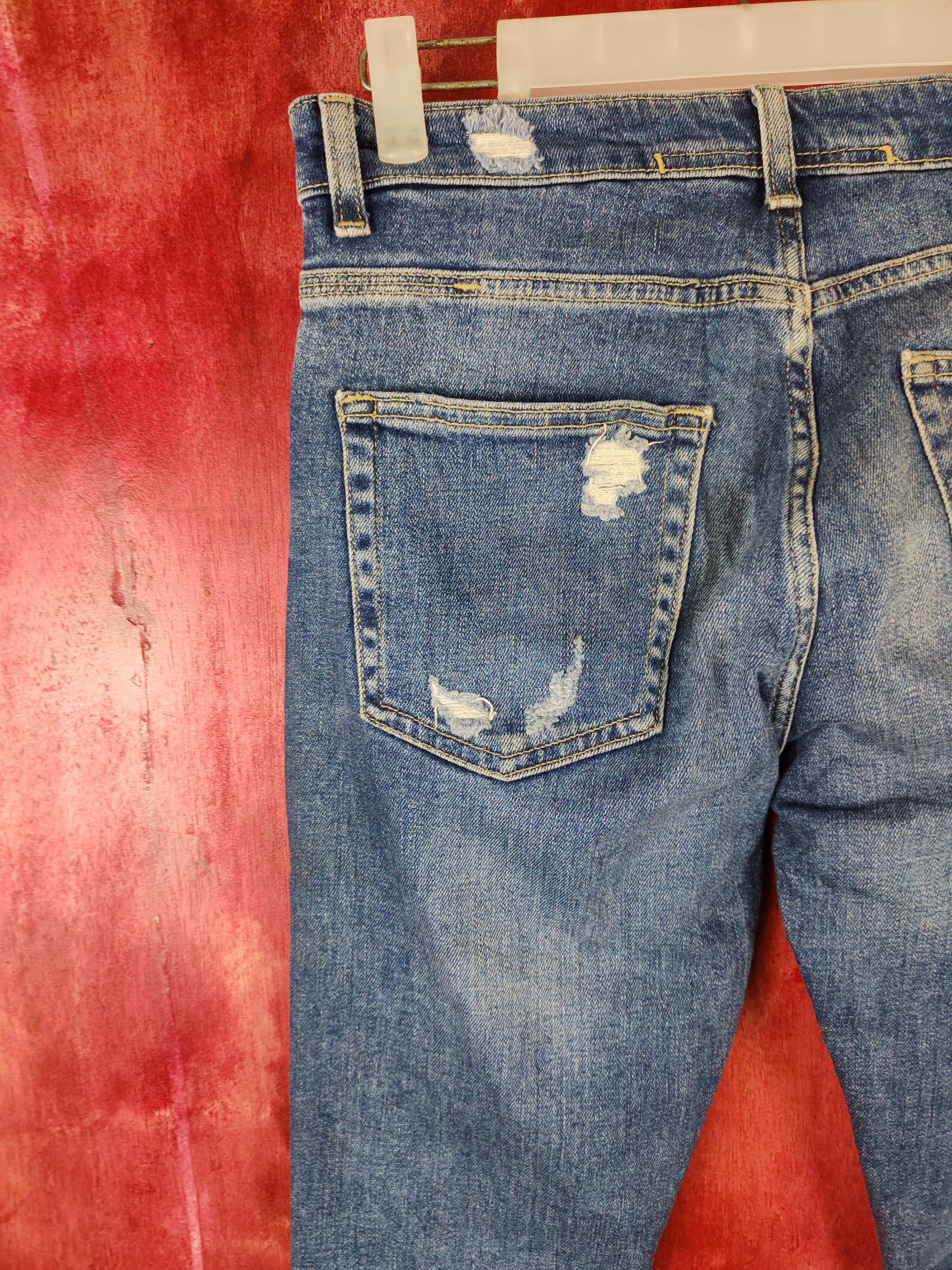 Japanese Brand Inditex ® Blue Ripped Distressed Denim Pants #S514 Size US 27 - 8 Thumbnail