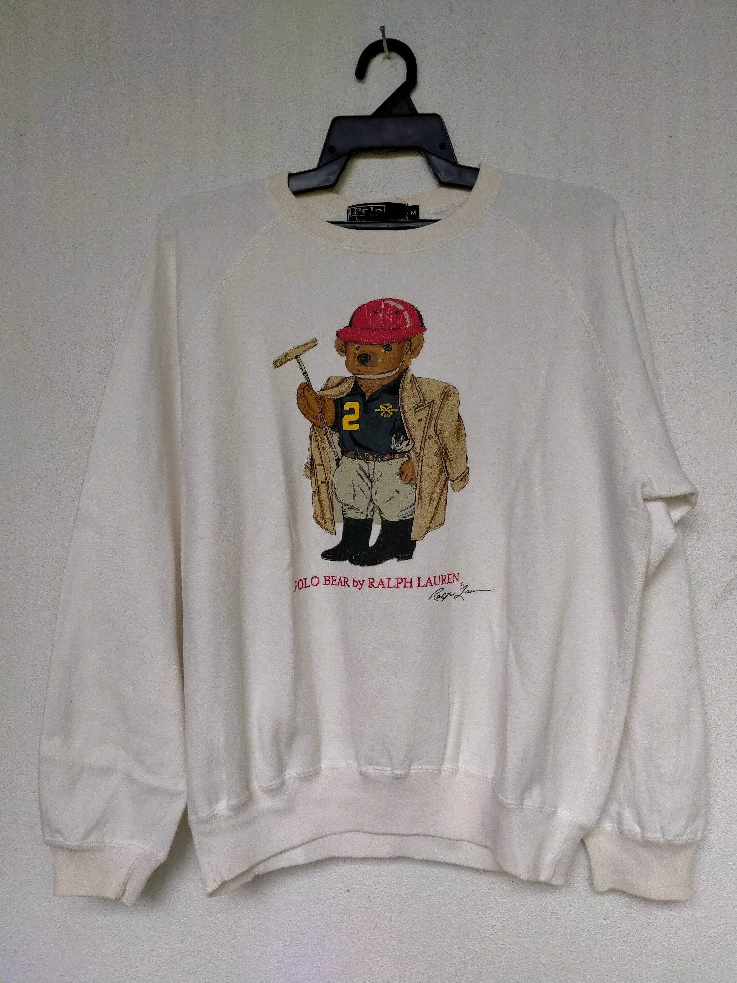 Polo Ralph Lauren Vintage Distressed Polo Bear Sweatshirt by Raplh Lauren Size US M / EU 48-50 / 2 - 1 Thumbnail