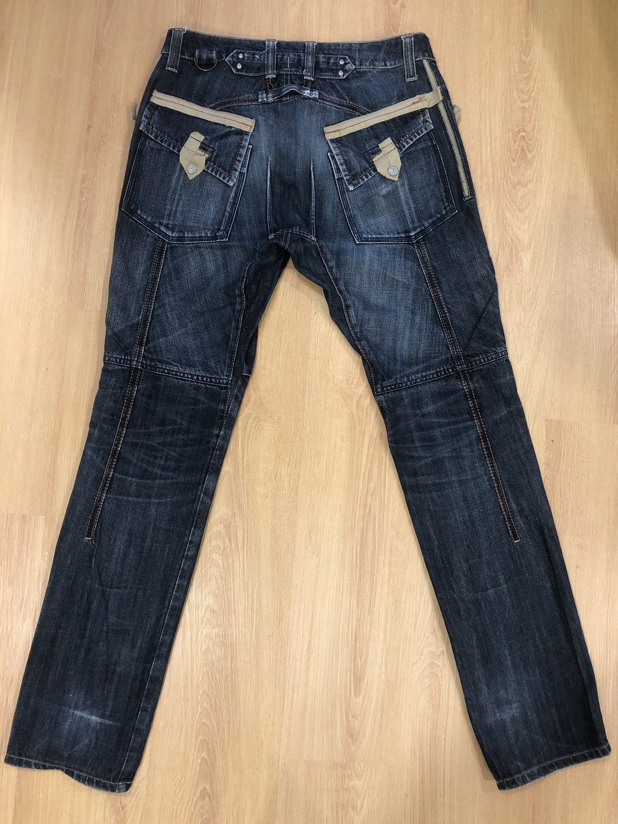 PPFM PPFM Distressed Denim Buckle Back Punk Style Size US 31 - 2 Thumbnail