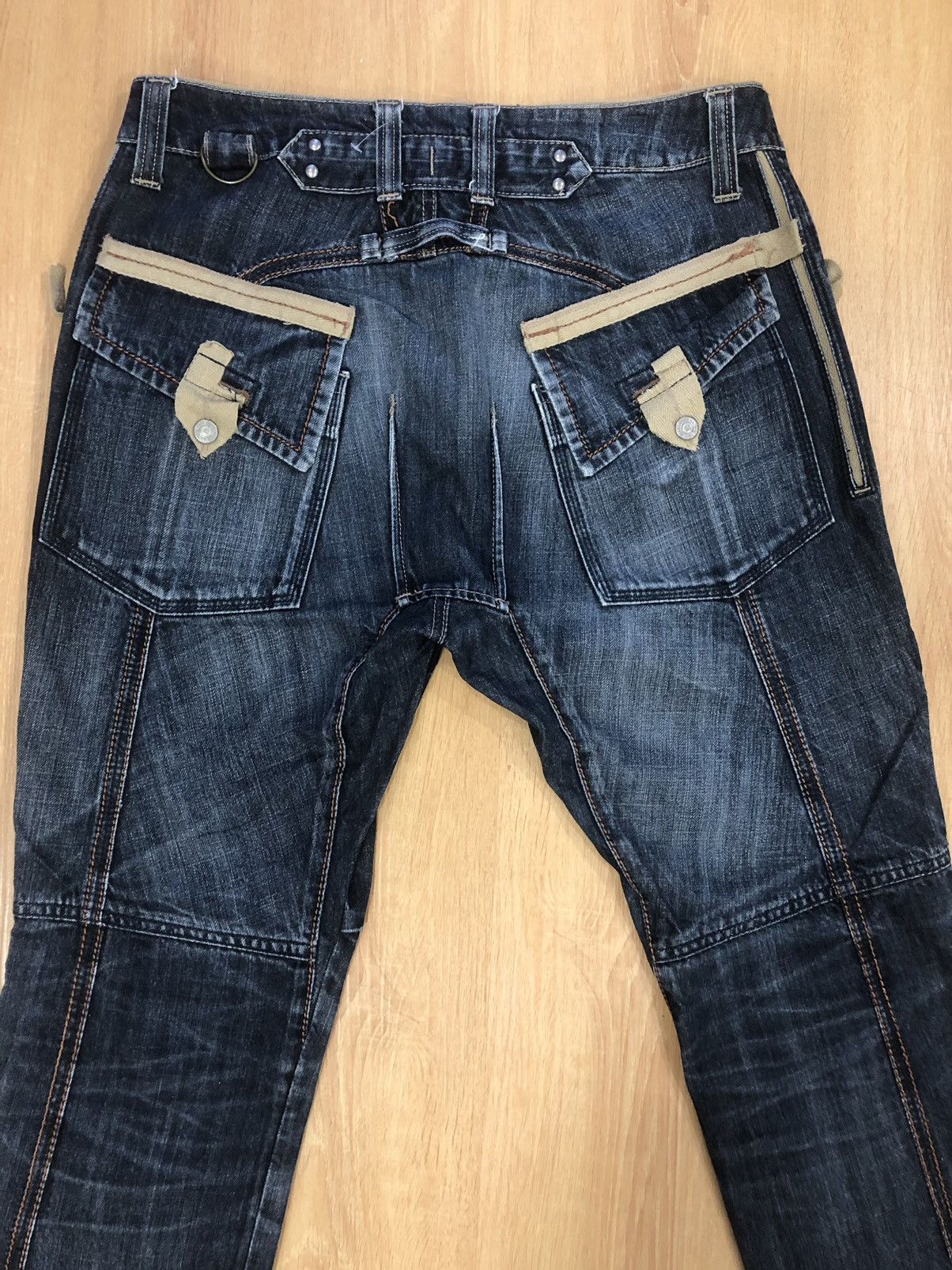 PPFM PPFM Distressed Denim Buckle Back Punk Style Size US 31 - 8 Thumbnail