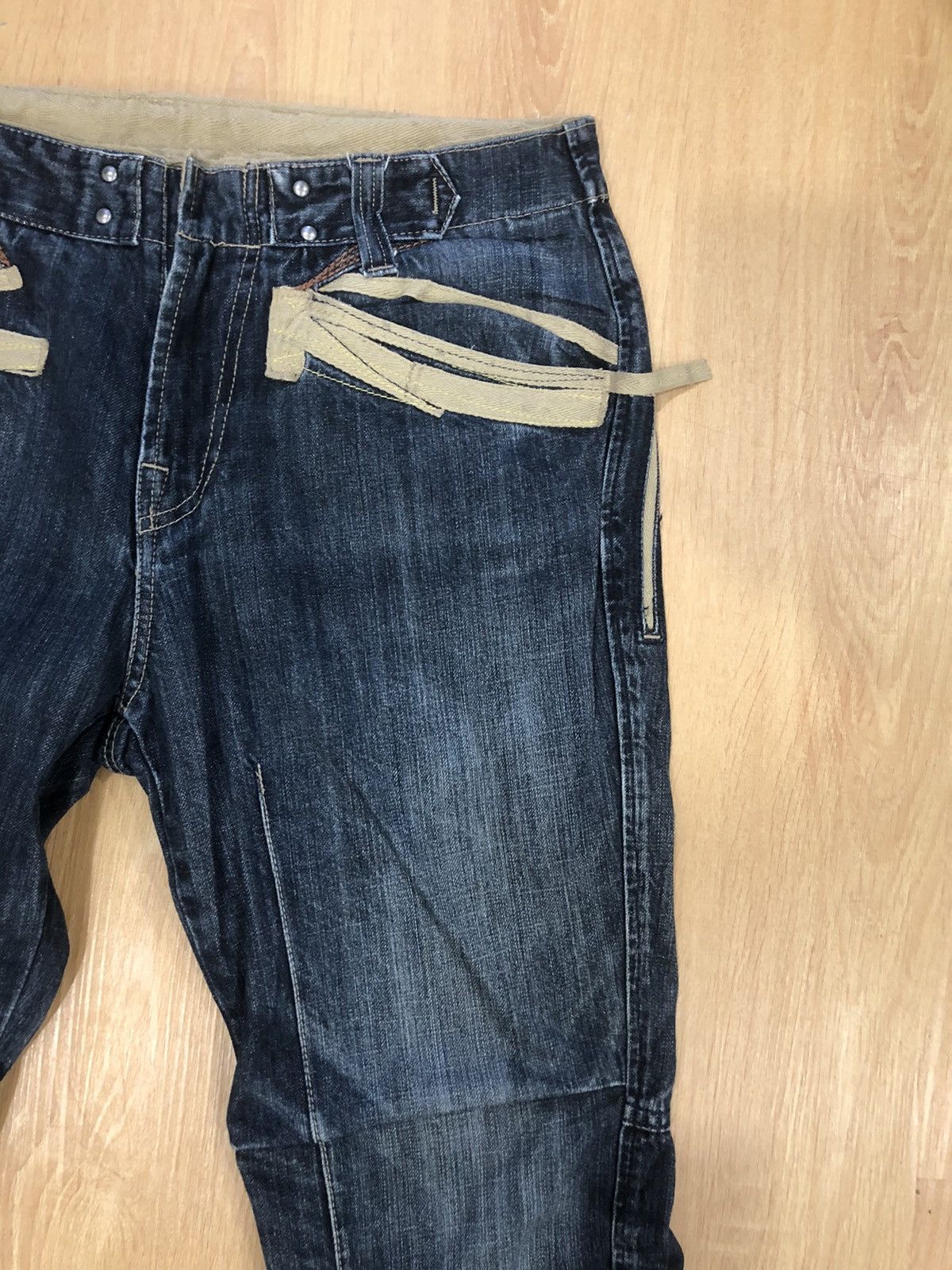 PPFM PPFM Distressed Denim Buckle Back Punk Style Size US 31 - 5 Thumbnail