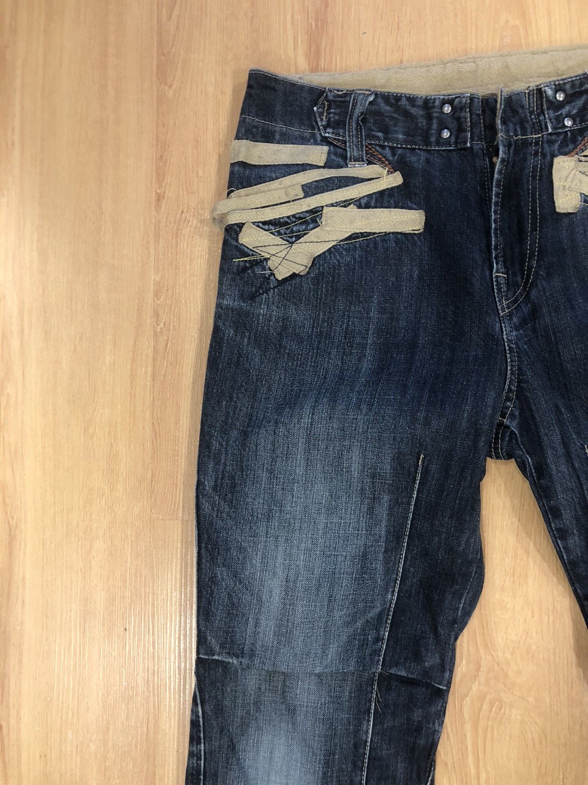 PPFM PPFM Distressed Denim Buckle Back Punk Style Size US 31 - 4 Thumbnail