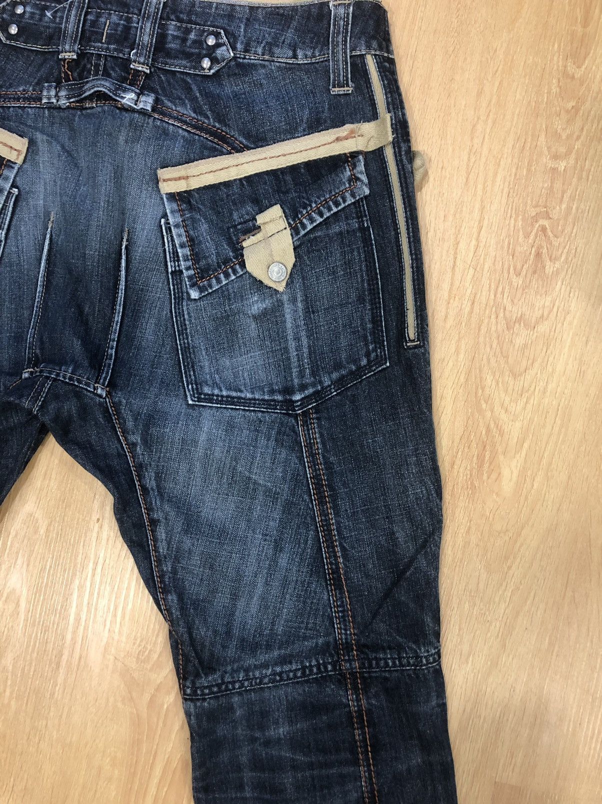 PPFM PPFM Distressed Denim Buckle Back Punk Style Size US 31 - 10 Thumbnail