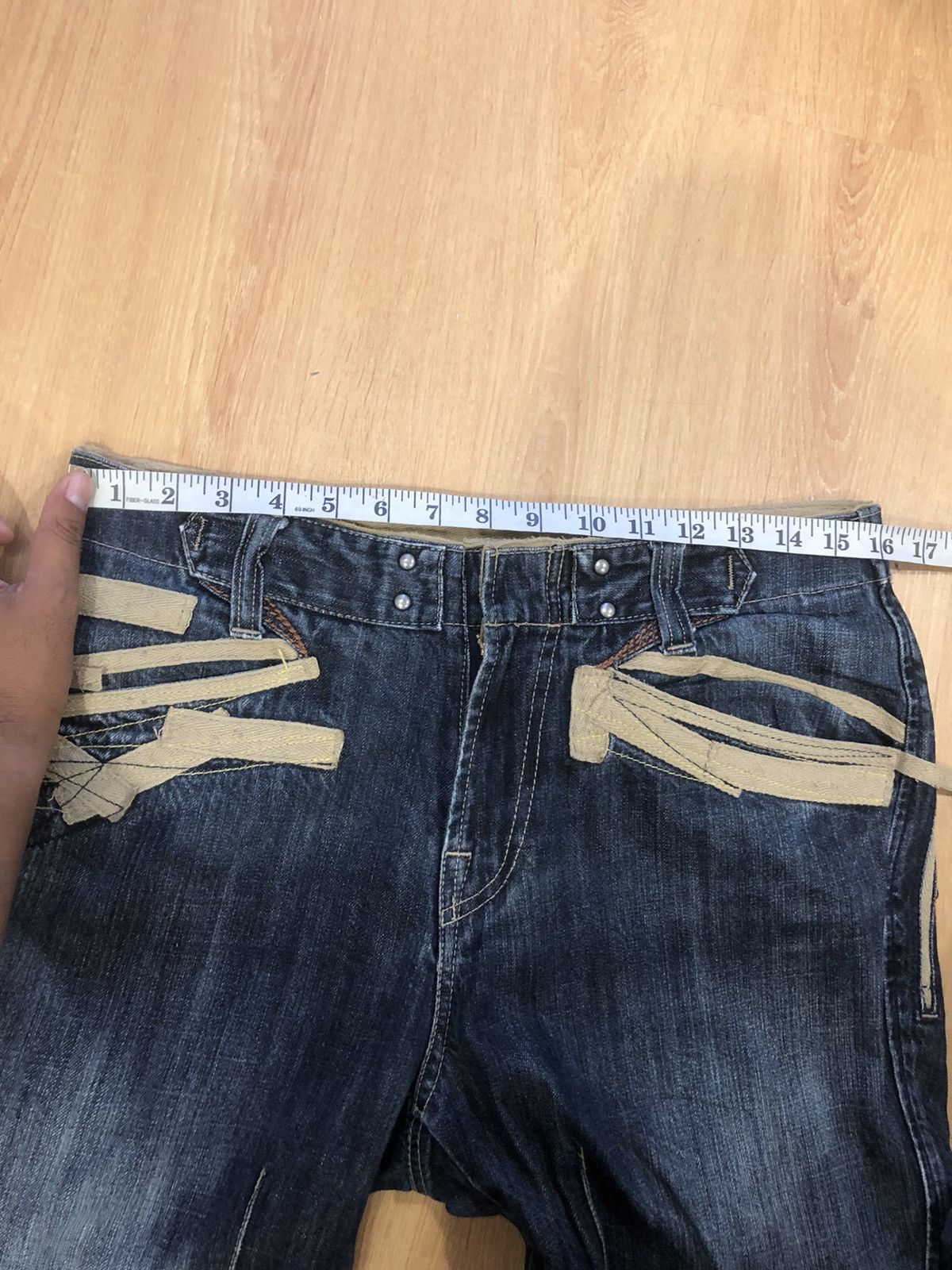 PPFM PPFM Distressed Denim Buckle Back Punk Style Size US 31 - 16 Thumbnail