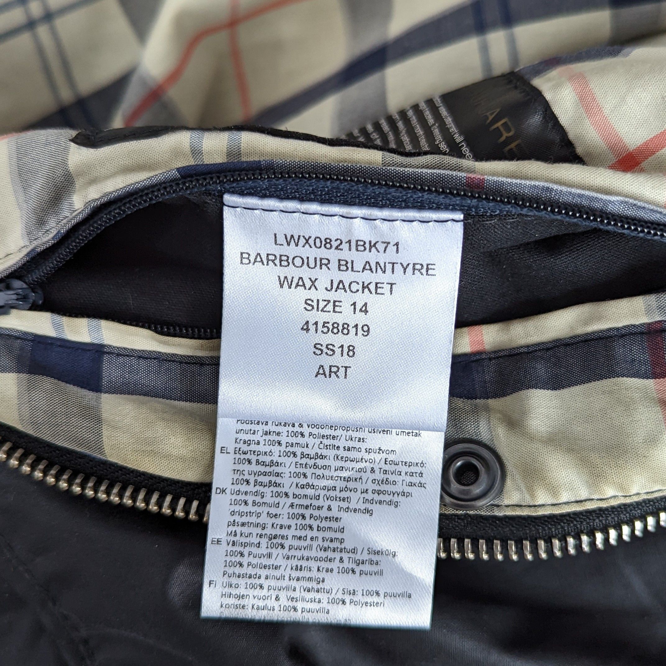 Barbour Barbour Blantyre Wax Jacket Summer Tartan Black EnglandStyle Size L / US 10 / IT 46 - 15 Thumbnail