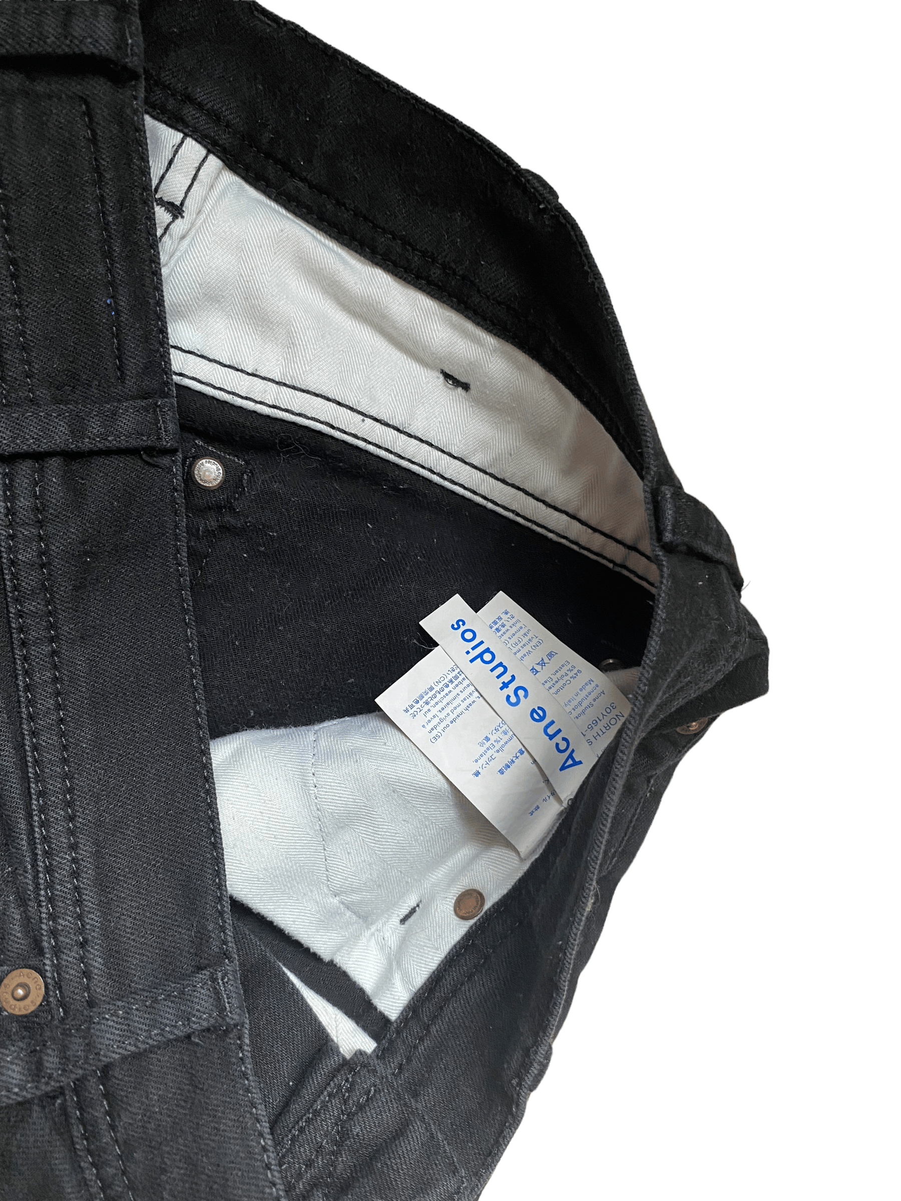 Acne Studios Bla Konst Acne Studios black denim pants, 28/32 Size 28" / US 6 / IT 42 - 3 Thumbnail