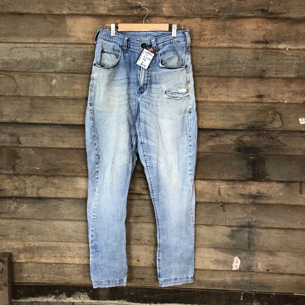 Japanese Brand Tora japan vintage Blue Distressed Denim Pants #5087 Size US 30 / EU 46 - 1 Thumbnail