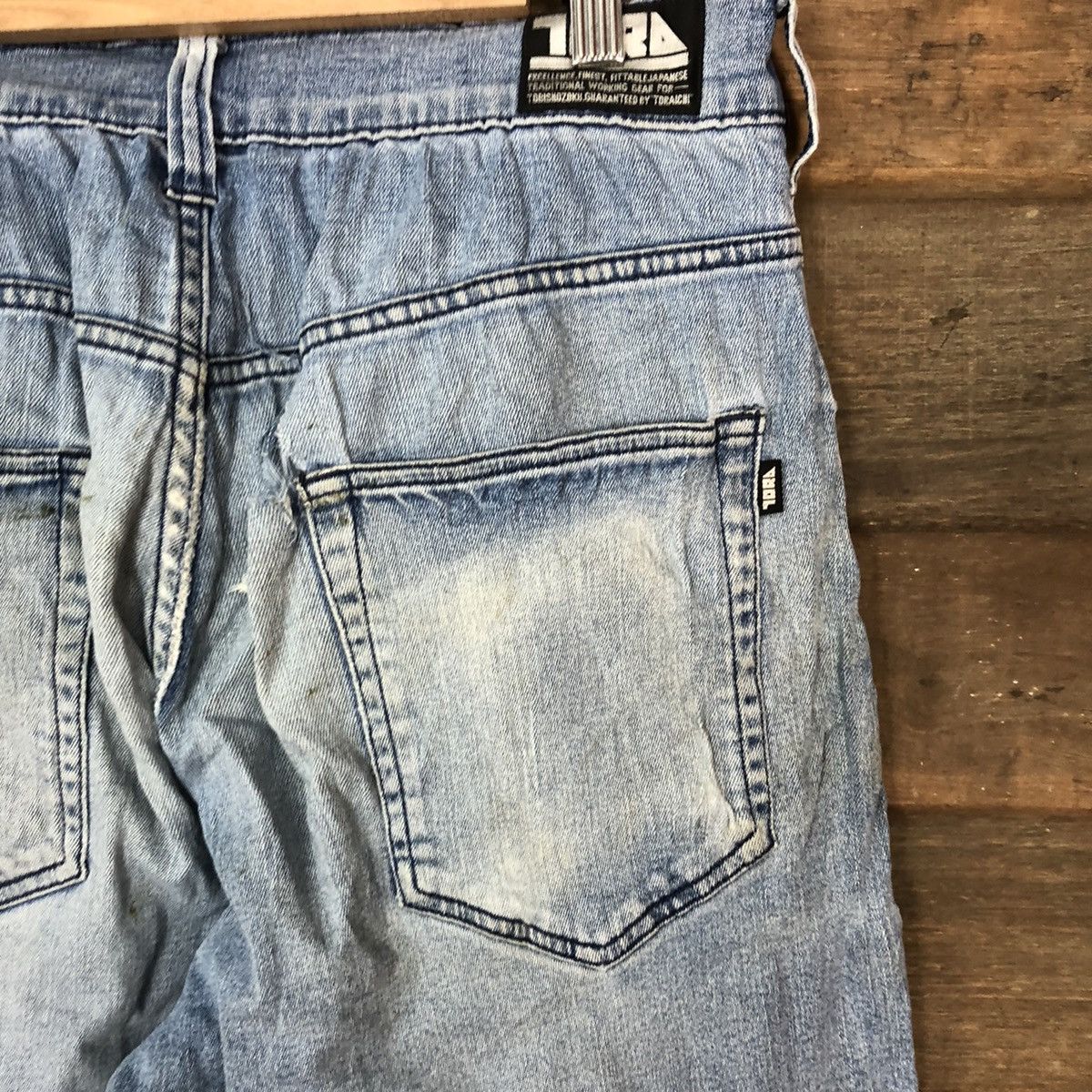 Japanese Brand Tora japan vintage Blue Distressed Denim Pants #5087 Size US 30 / EU 46 - 14 Thumbnail