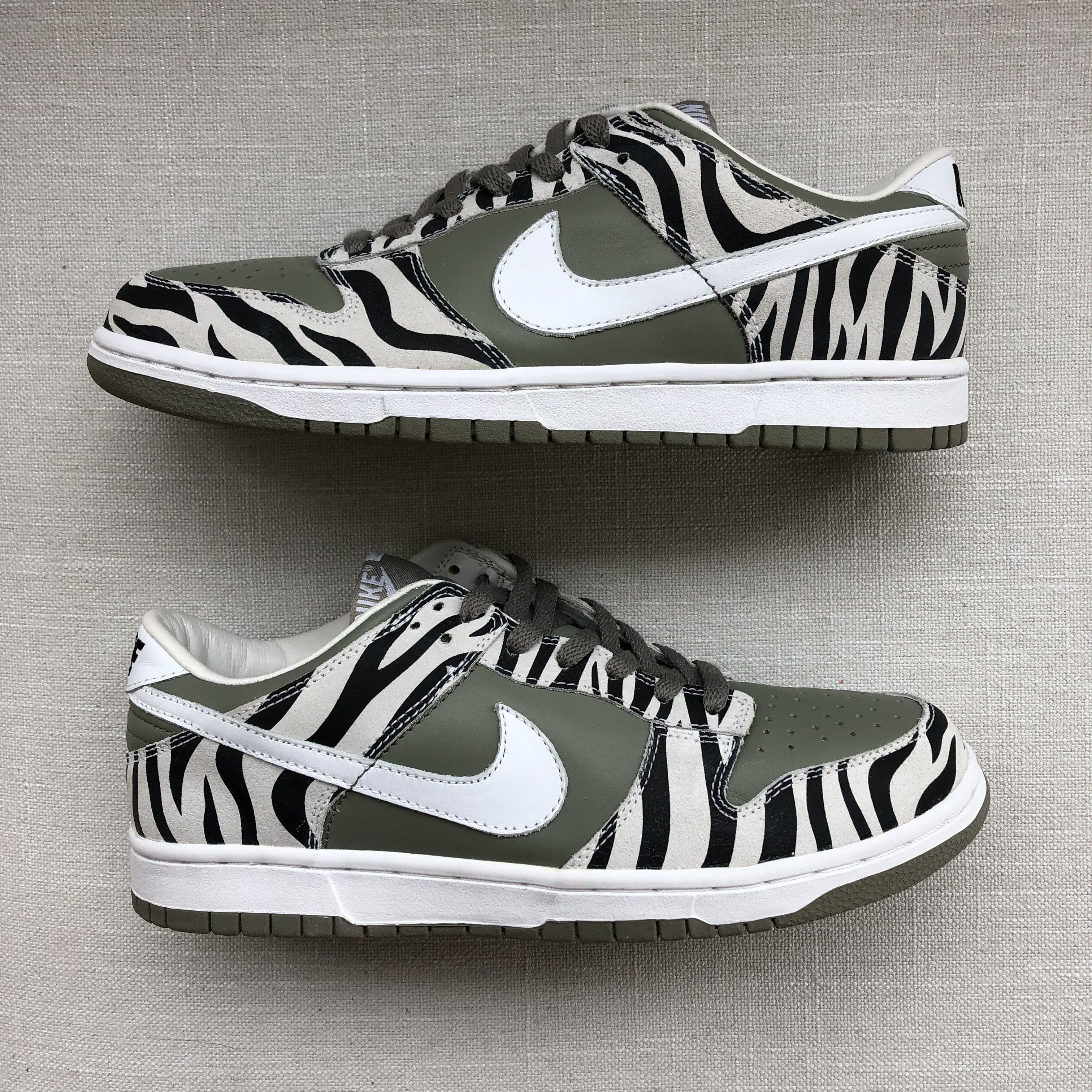 Nike Dunk Low "Daktari" from 2003 (Olive Zebra) Size US 10 / EU 43 - 4 Thumbnail