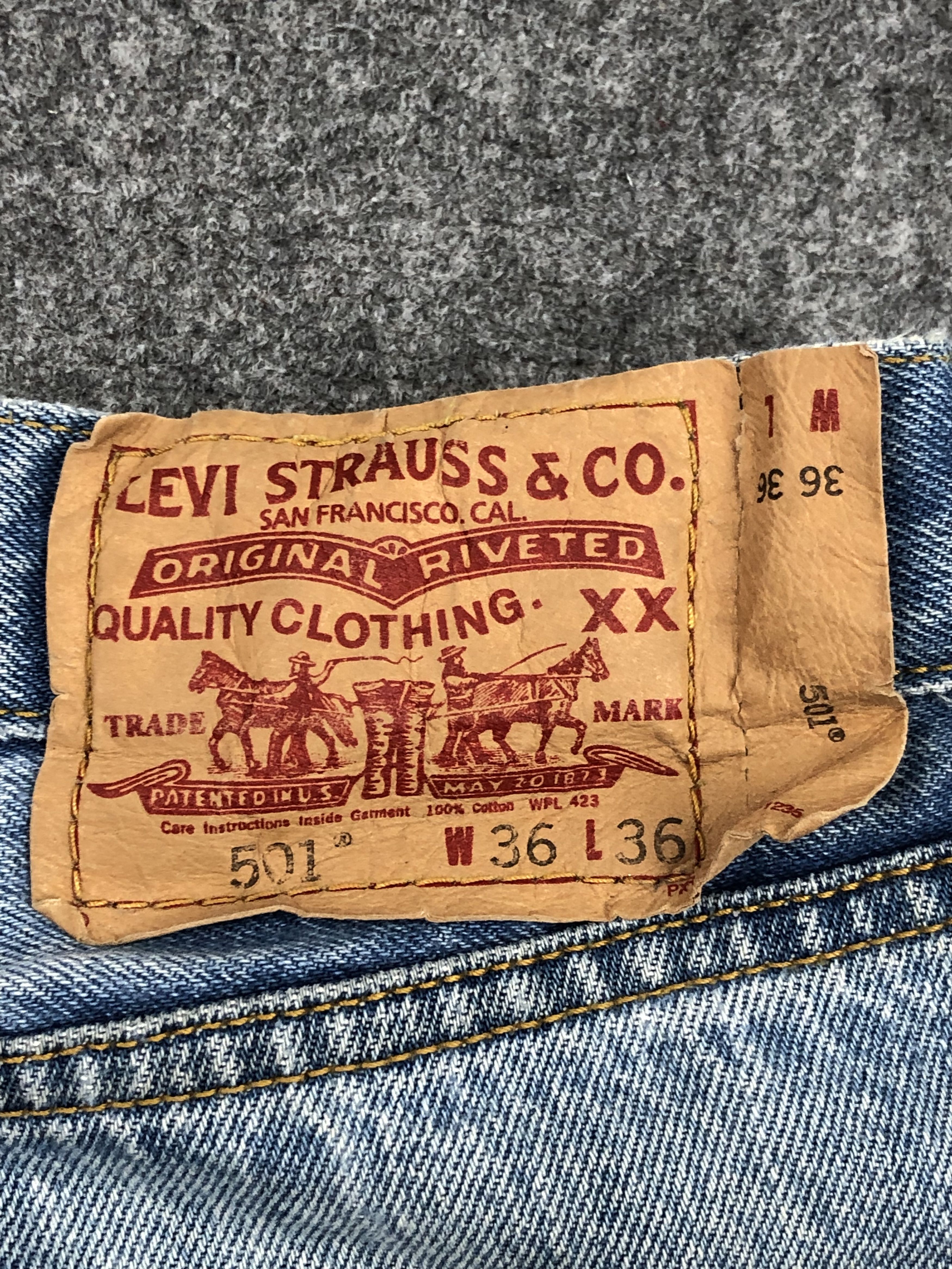 Levi's Faded Blue Vintage Levis 501 Jeans DP1503 Size US 36 / EU 52 - 5 Thumbnail