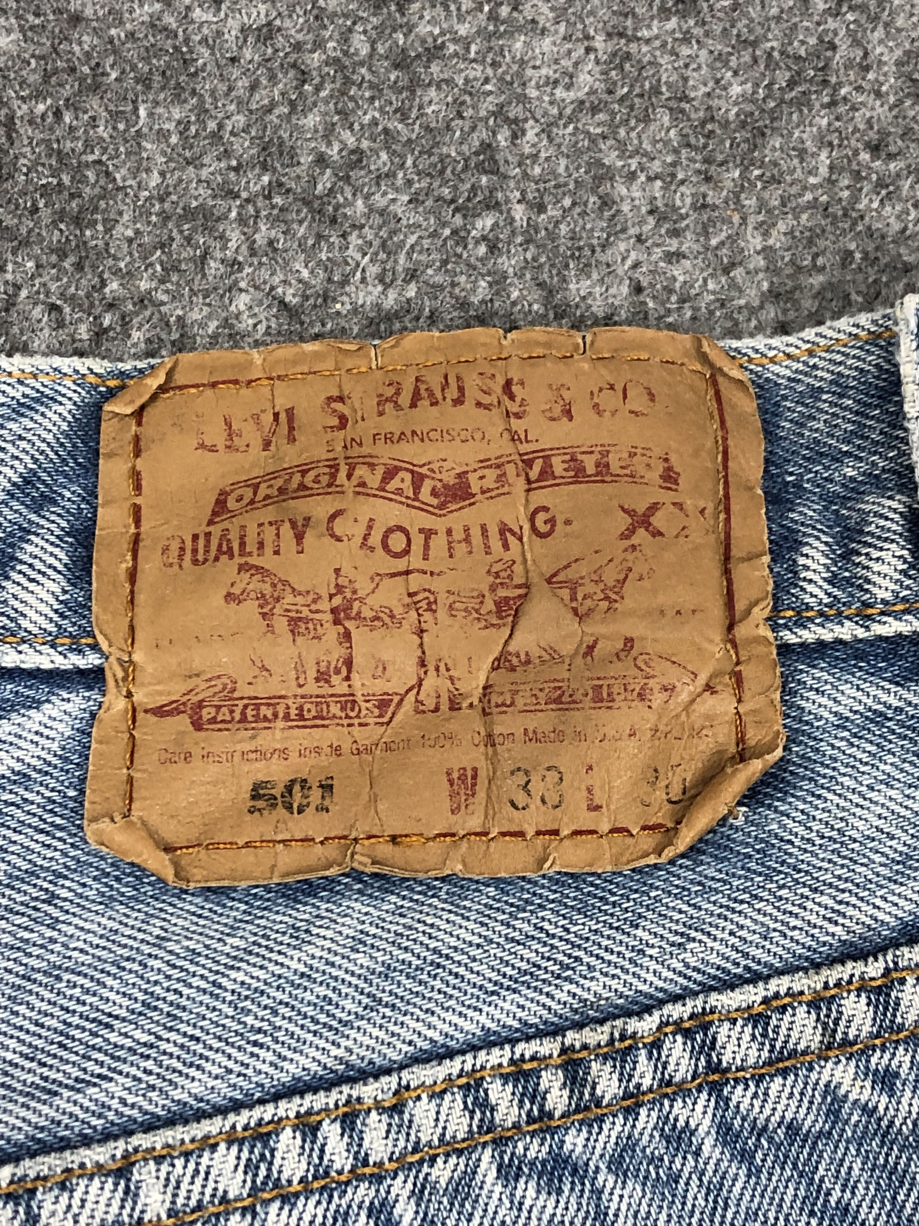 Levi's Vintage 90s Levis 501 Faded Bue Jeans DP1499 Size US 36 / EU 52 - 5 Thumbnail