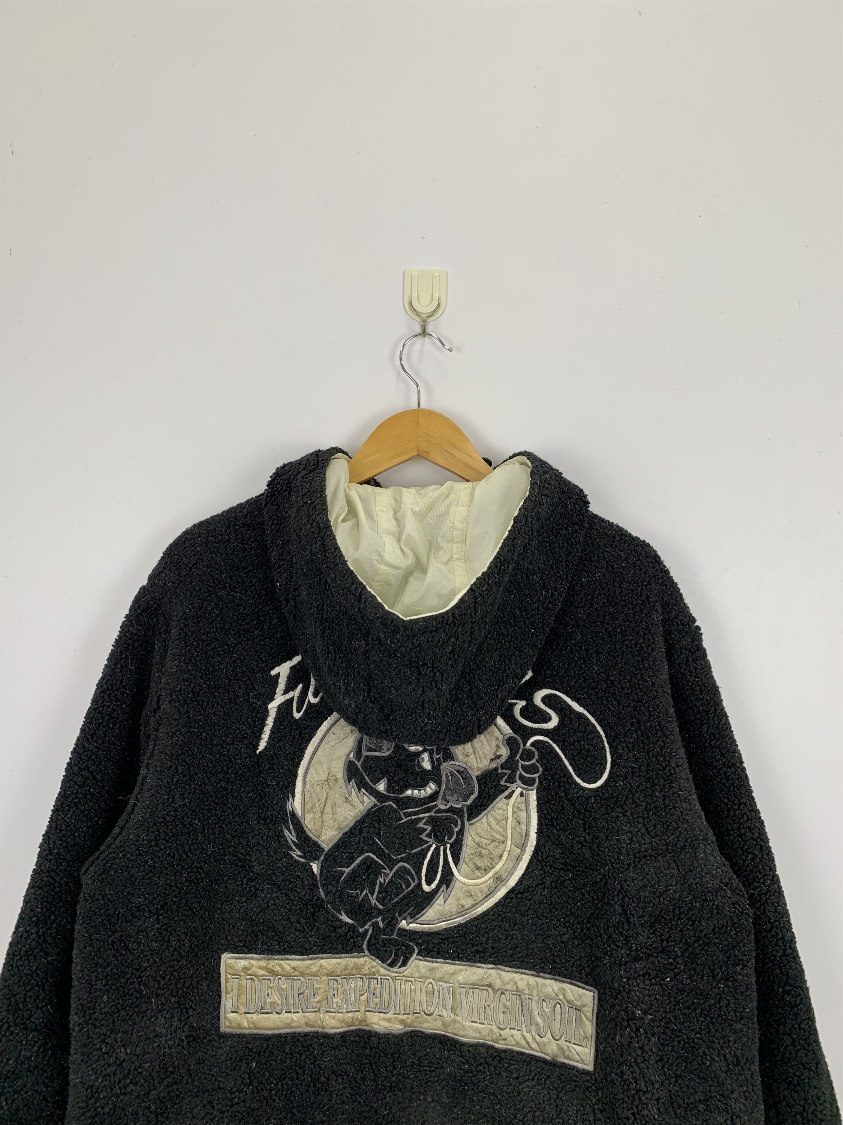 Japanese Brand × Vintage Vintage Ficce Jeans Reversible Hoodie Fleece Jacket Size US L / EU 52-54 / 3 - 4 Thumbnail