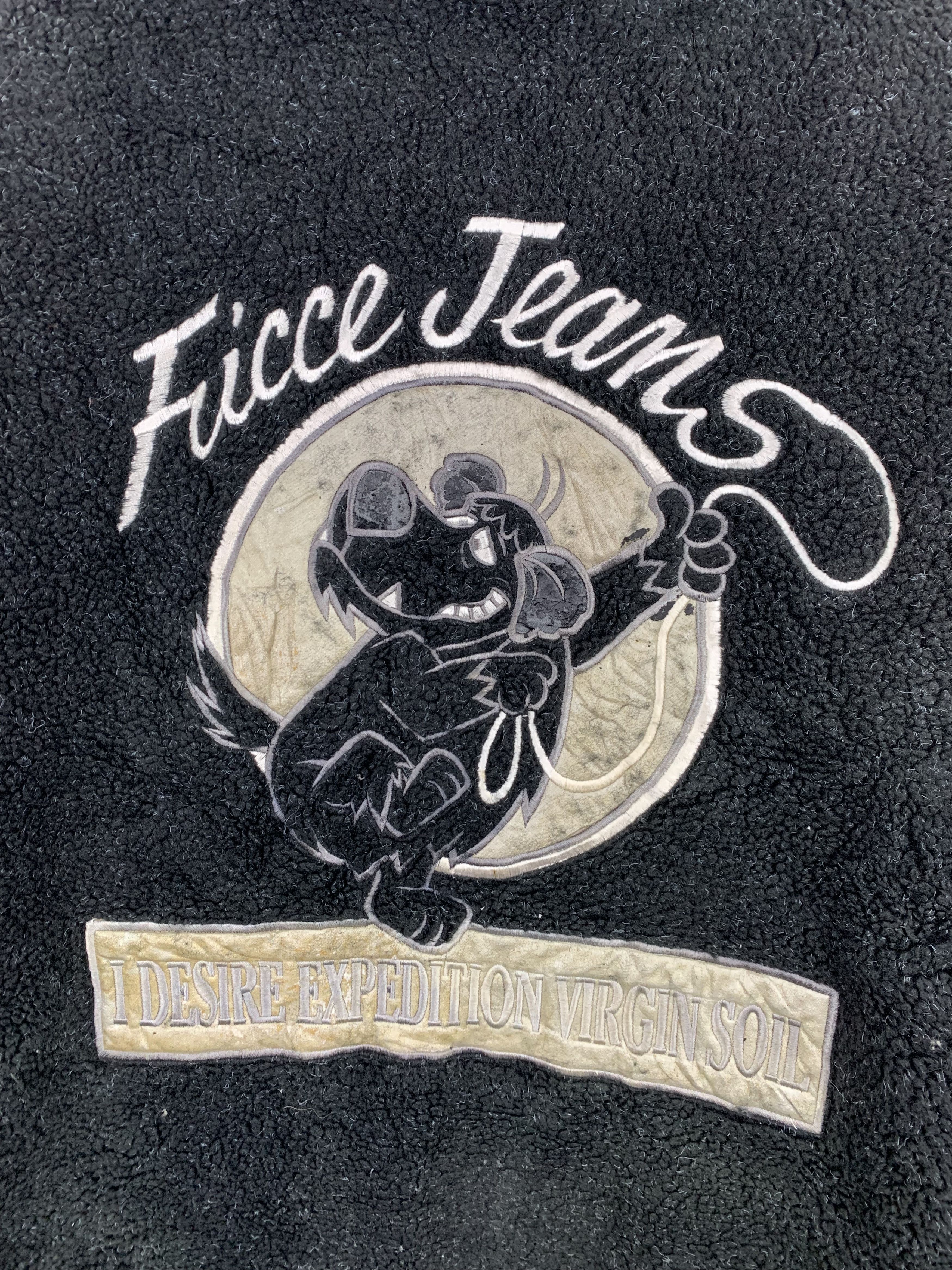 Japanese Brand × Vintage Vintage Ficce Jeans Reversible Hoodie Fleece Jacket Size US L / EU 52-54 / 3 - 14 Thumbnail
